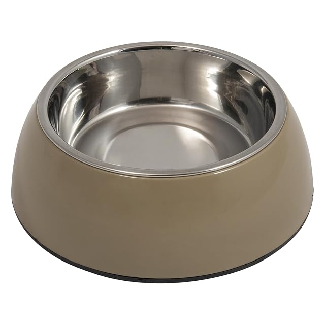 JACK AND VANILLA, Cuenco Elegante Antideslizante de Acero Inoxidable Topo para Perros pequeños y Gatos