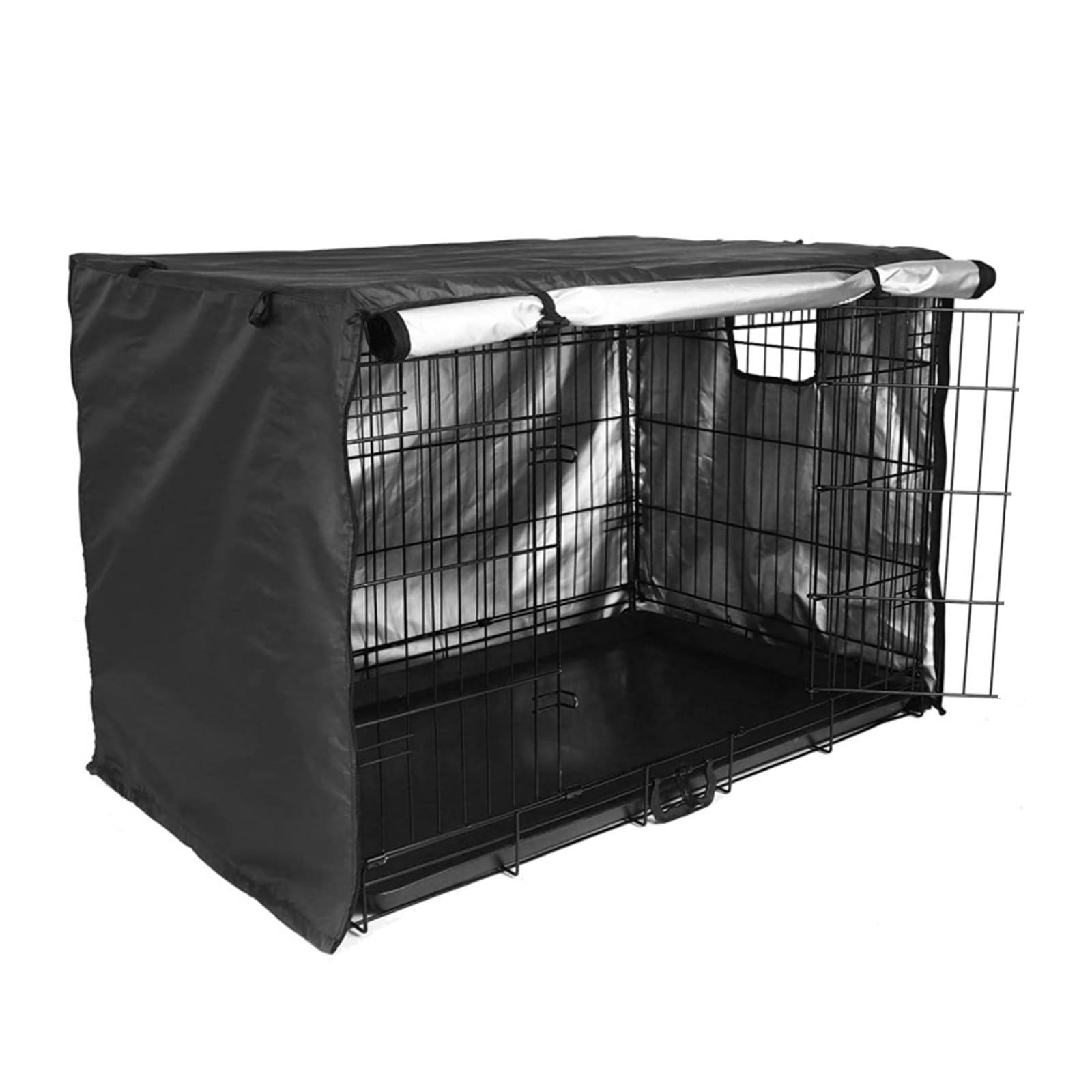 Hundekäfigabdeckung, 42in Oxford Zwingerabdeckungen Langlebiger Wasserdichter Und Winddichter Dog Cage Abdeckung für Hundezwinger im Innen- und Außenbereich