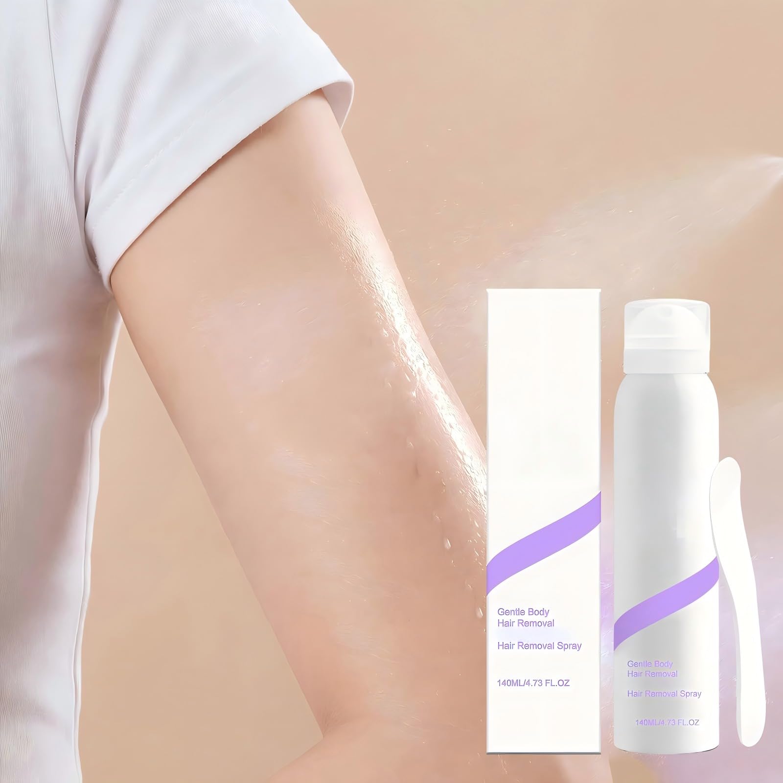 Crema spray depilatoria, delicata e impeccabile, con spatola, veloce ed efficace per la pelle liscia, ideale per donne e uomini con pelle sensibile. (1 pezzo)