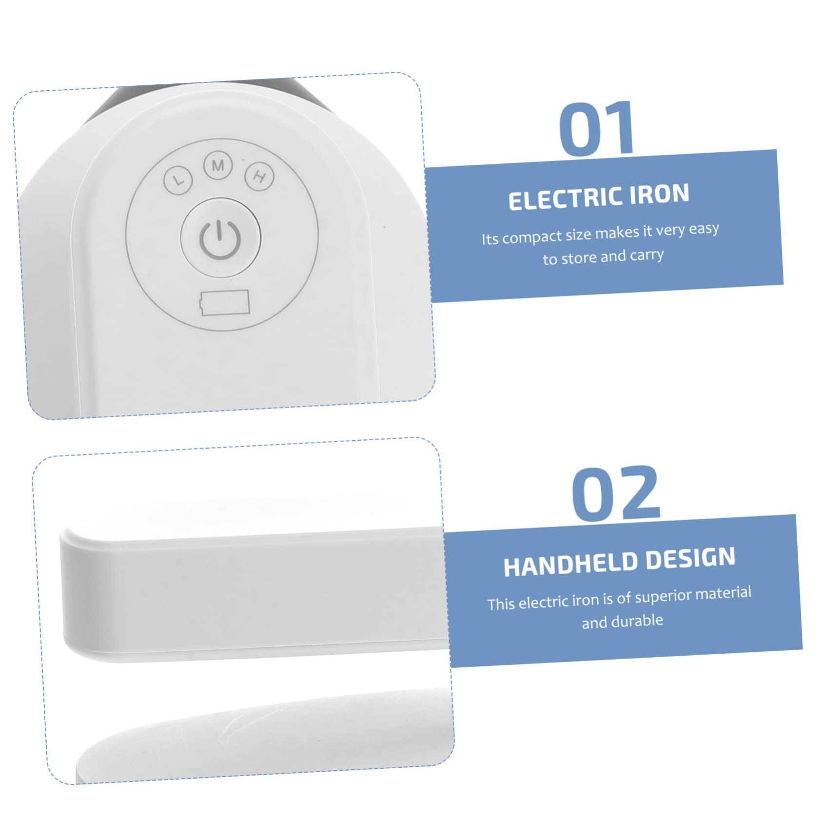 Plancha de Ropa Eléctrica de Mano Mini Color Claro para Prendas | Aluminio Fundido, 3 Niveles Ajustables, Diseño Portátil, Planchado en Plano y Colgado