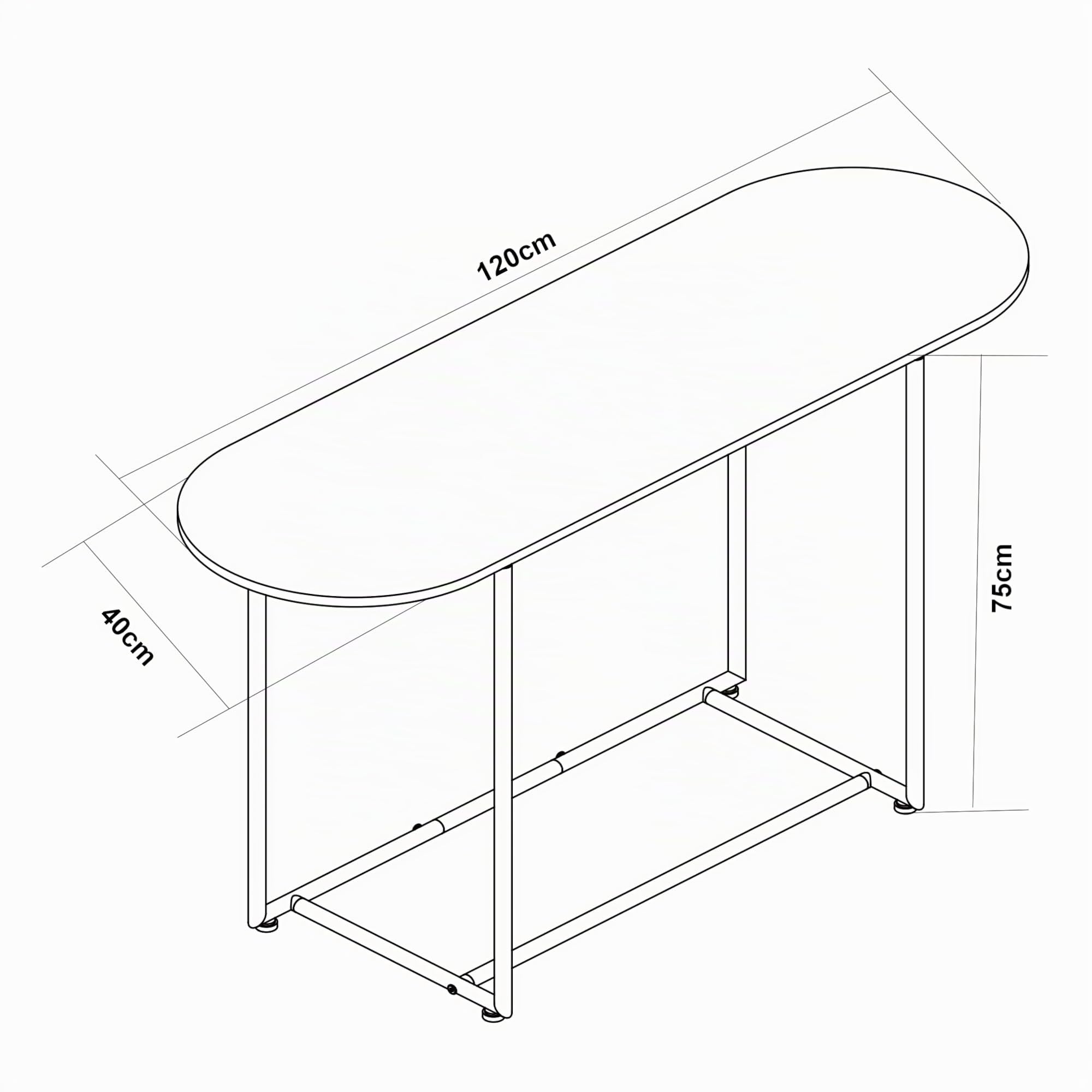 [en.casa] Mesa Consola Nordfron Mueble Recibidor Ovalada Mesa Auxiliar para Salón Pasillo Entrada Dormitorio Estructura Metálica 120 x 40 x 75 cm - Efecto mármol Blanco