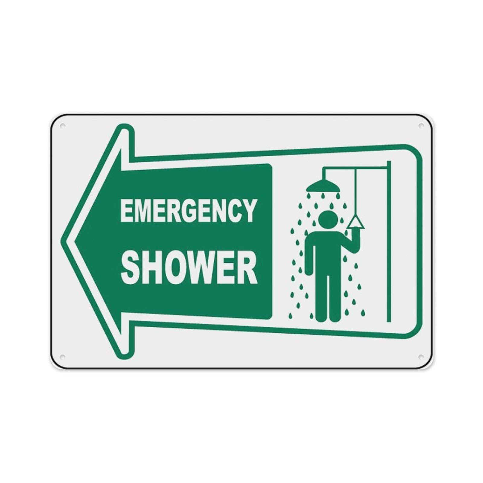 peiyeety Directional Emergency Shower Signs Aluminum Tin Warning Signs For Home Outdoor Garden 8X12 Inches