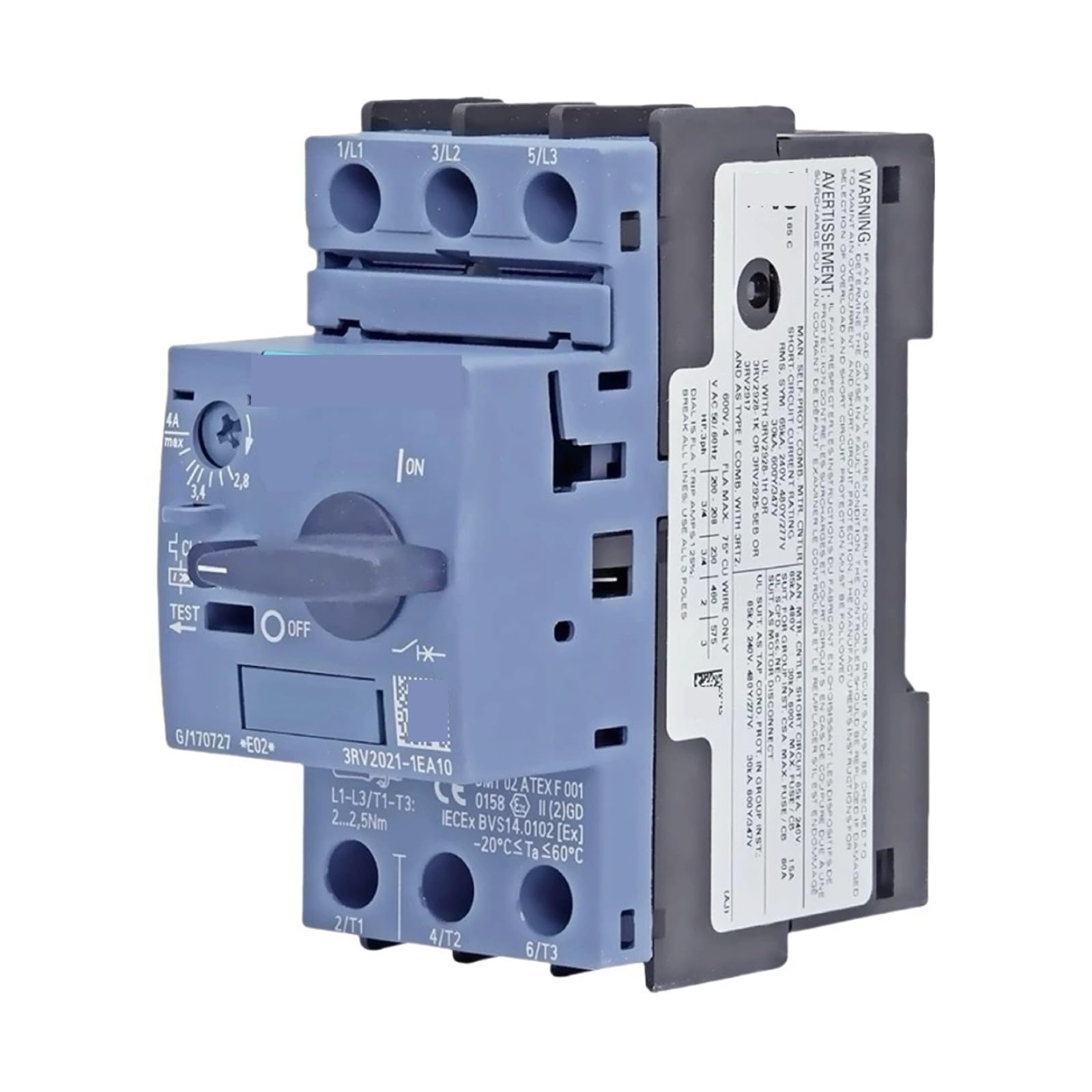 Disjoncteur de protection moteur 3RV20210HA15 pour maintenance triphasée