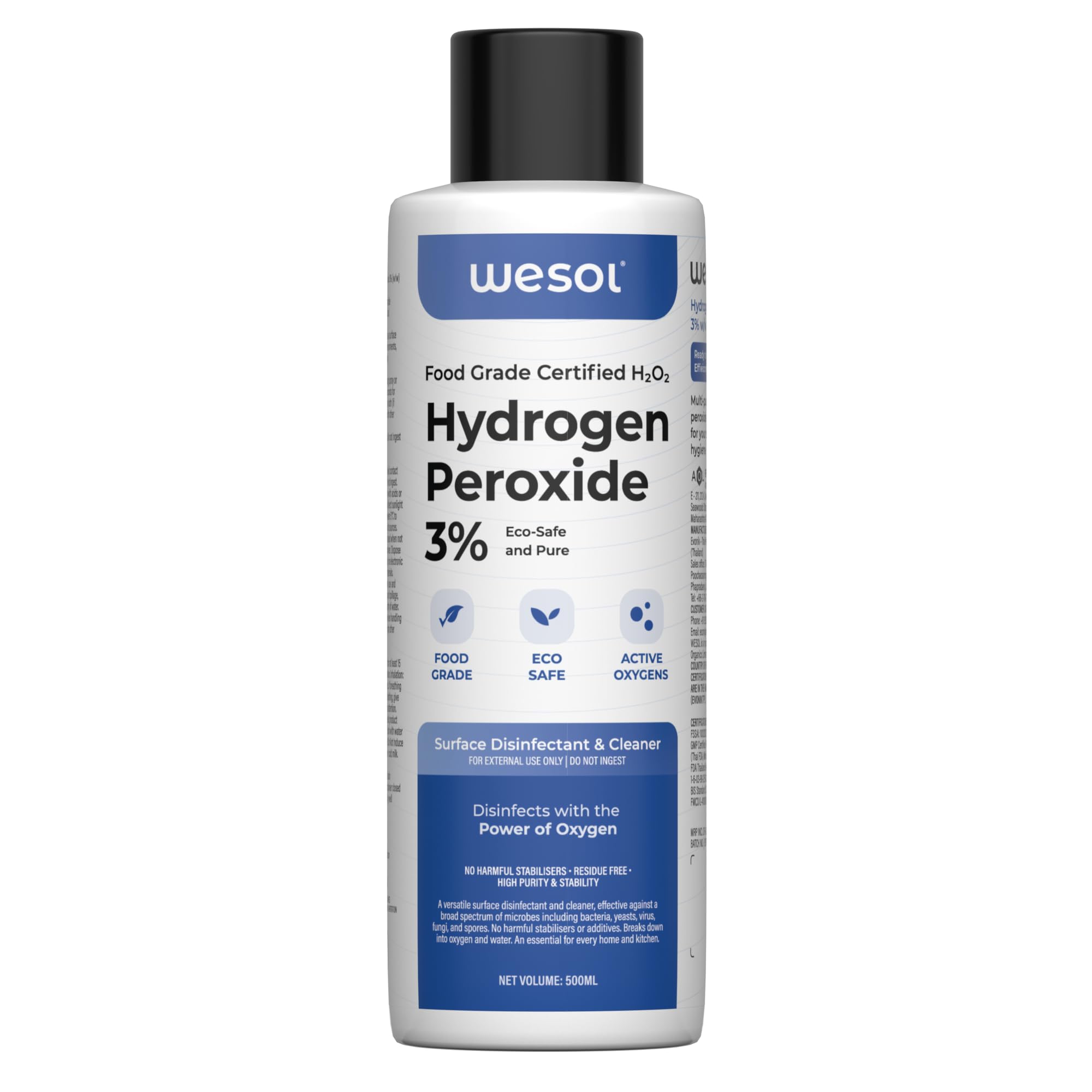 Wesol Hydrogen Peroxide 3% Food Grade | Multi-Use Disinfectant | Kills 99.9% Germs & Viruses | 200 ml Pack - Best For Cleaning, General disinfection, deodorising, Hydroponics, Food production-picture-21