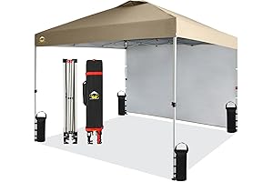 CROWN SHADES: 10x10 Pop-Up Canopy with One Side Wall