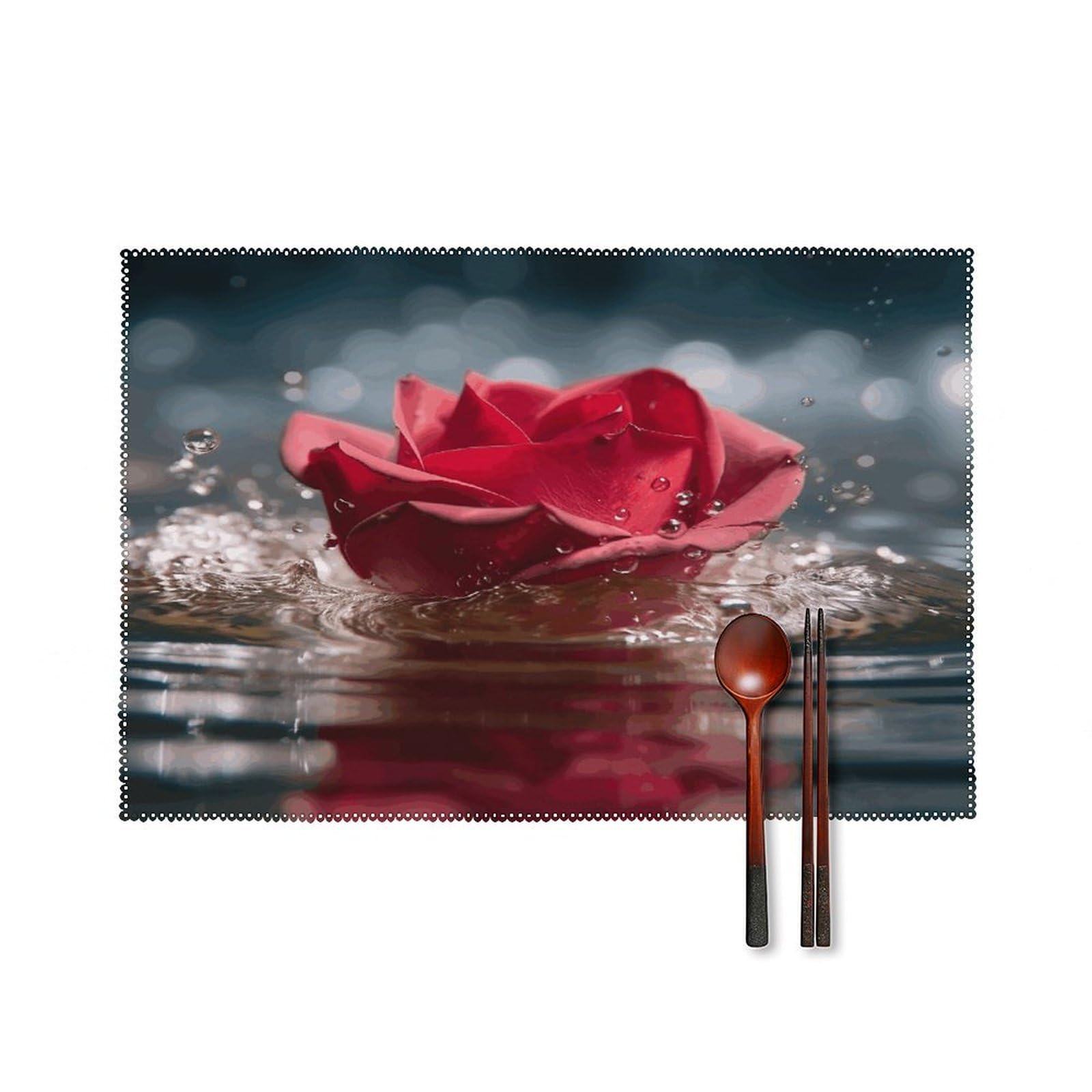 Fodpand Style Flowers Fall In Water Placemats Set Of 4 Place Mats Table Mats