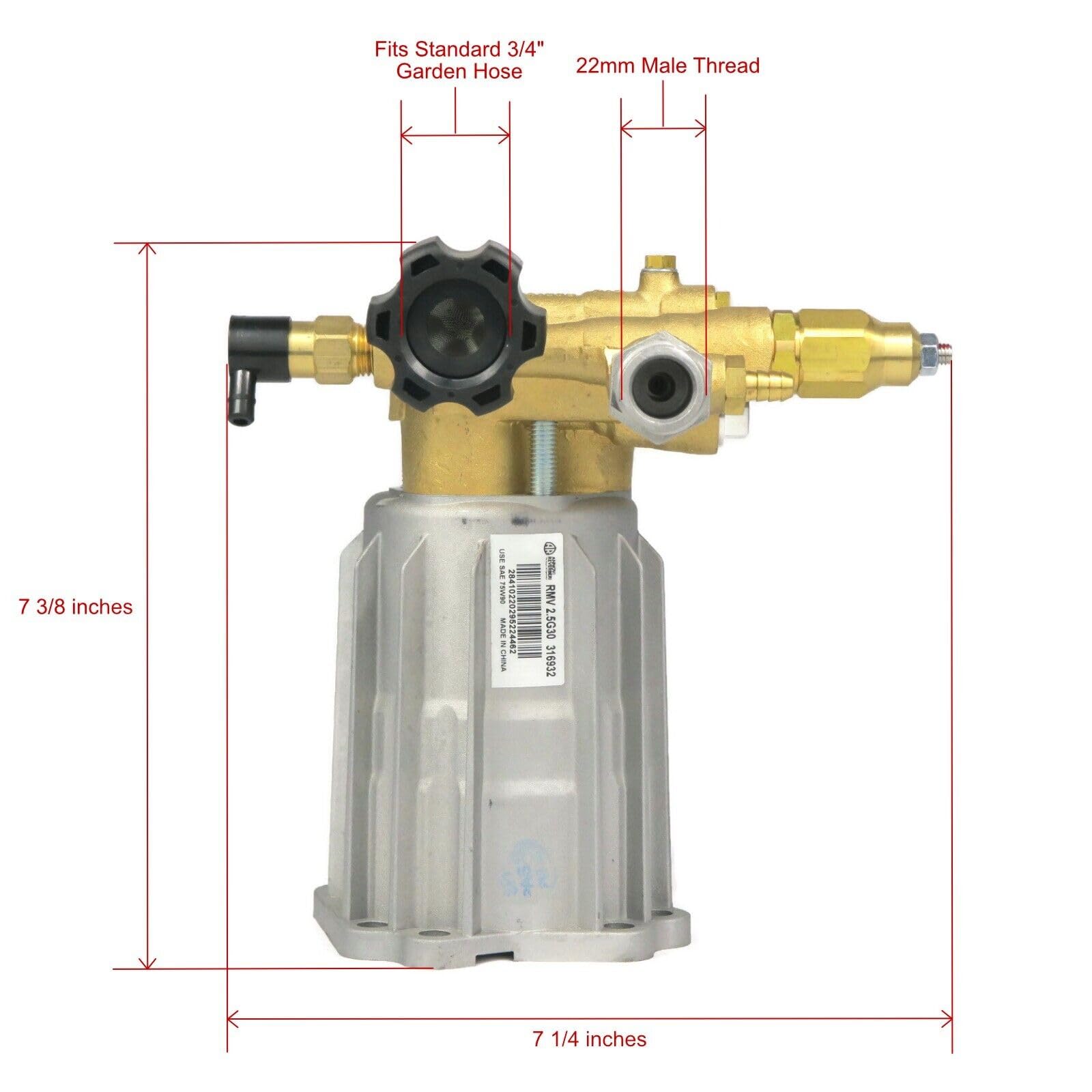 Genuine OEM Annovi Reverberi 3000 PSI Pump for Pressure Washer fits Brute 020303-02, 020303-03