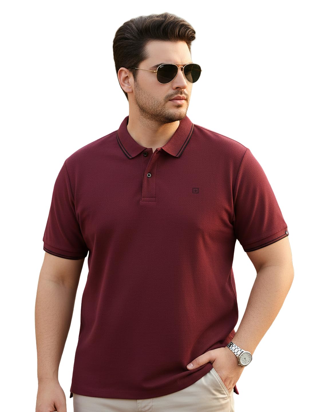 urbano plus Men's Black, White, Maroon Color-Block Regular Fit Full Sleeve Cotton T-Shirt-picture-36