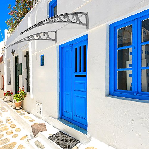 Auvent Marquise Auvent de Porte pour Porte Terrasse Toit Abri Contre La Pluie et UV, Marquise Aluminium,Panneau Solide Ultra résistant,Protection de Porte de...