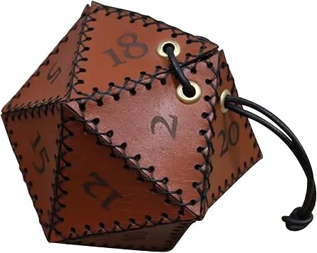 Leather D20 Dice Bag Polygonal Dice Storage Boxes Small Drawstring Dice Bags for Dungeons and Dragons Gift Coins and Accessories Christmas Gift Idea Dice Bag