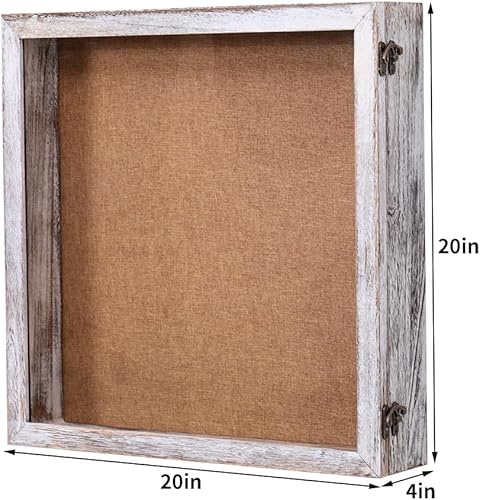 Miniatura 10 de Caja de sombra de 12 x 12 x 4, profundidad exterior de 4 pulgadas, cajas de sombra extra profundas para fotos, fotos y recuerdos (blanco envejecido)