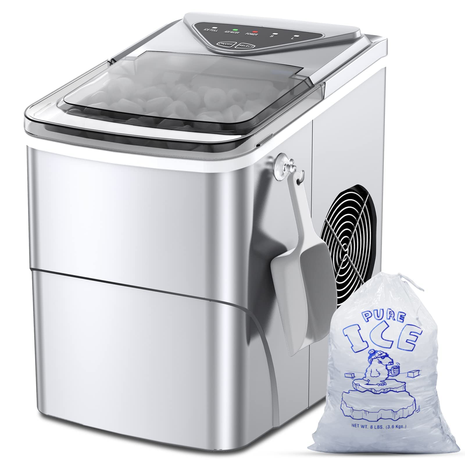 Photo 1 of  Portable Electric Ice Cube Maker Machine Silver(Upgraded Version)