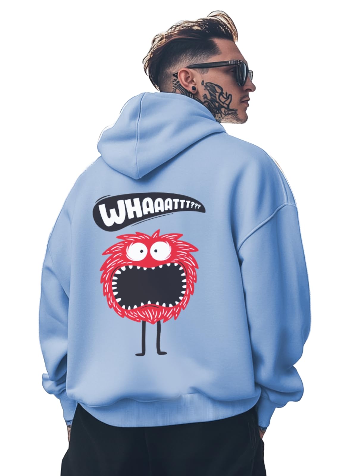 Cotton Fleece Regular Fit Full Sleeve Hooded Sweatshirt Front and Back Graphic Printed Jumper Hoodie for Men-image-22