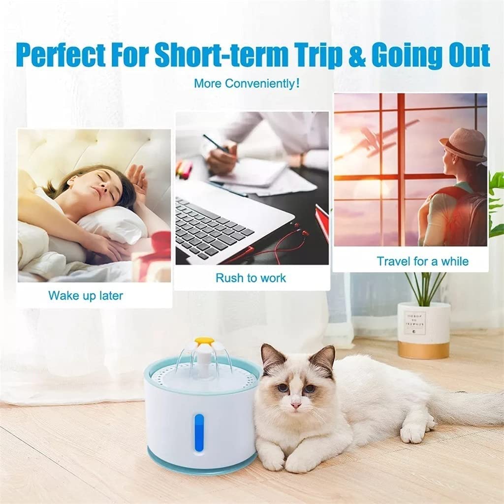 GeRRiT Fuente de Agua for Mascotas, dispensador de Agua automático USB, Cuenco alimentador, luz LED, dispensador de Agua Inteligente for Perros, comedero for Mascotas
