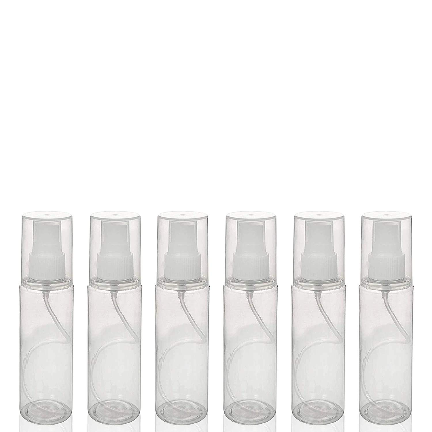 Hunky Dory 30ml Empty Plastic Transparent Refillable Fine Mist Spray Bottle With Double Cap for hand sanitizer, Toner, Perfume, Lotion, OIl, etc { Pack of 5)-picture-51