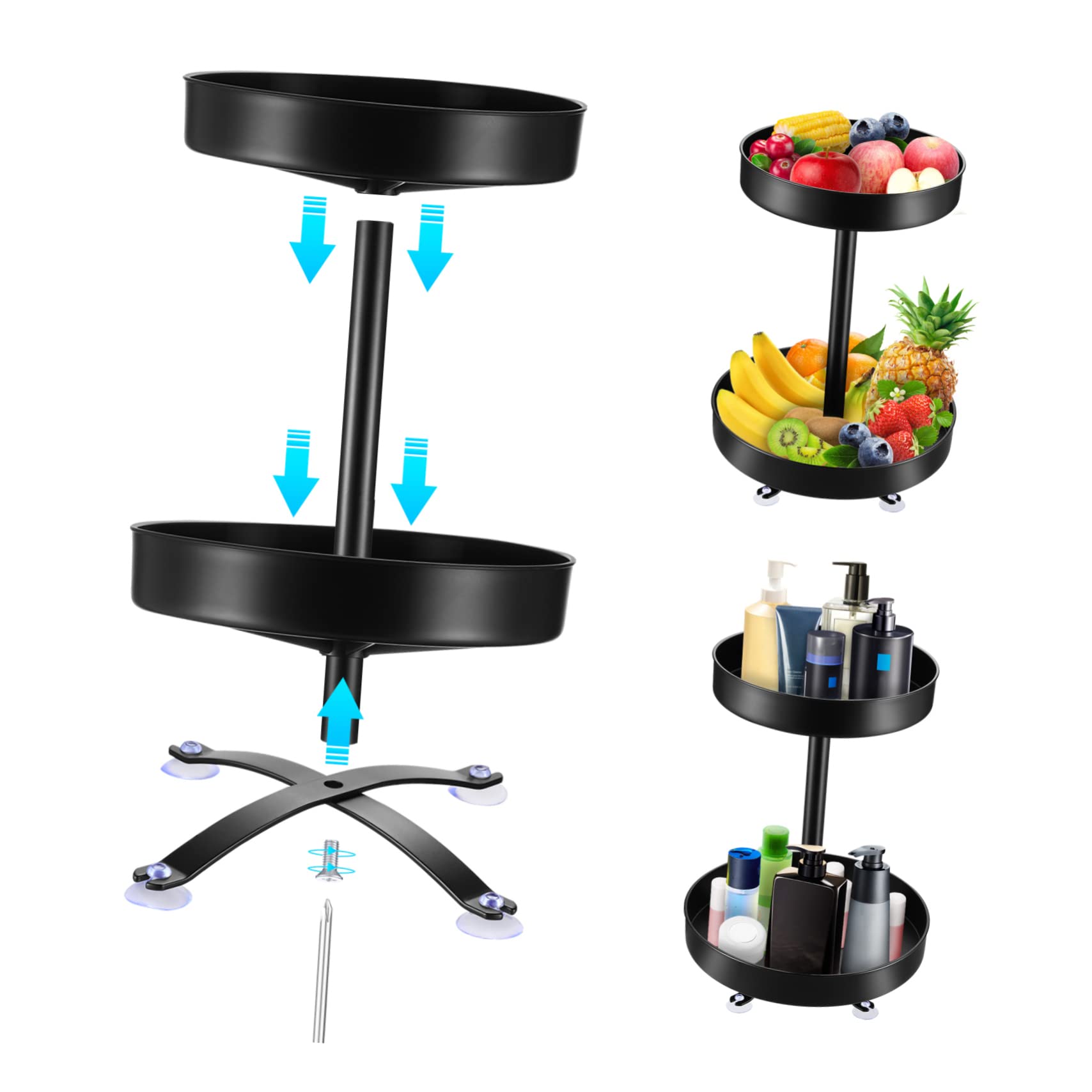 Alipis Estante Giratorio para Condimentos 12 de Dos Capas, Estructura Resistente de Cocina, Porta Condimentos Rotación 360 Grados, Organizador para Cocina y Almacenamiento Compacto