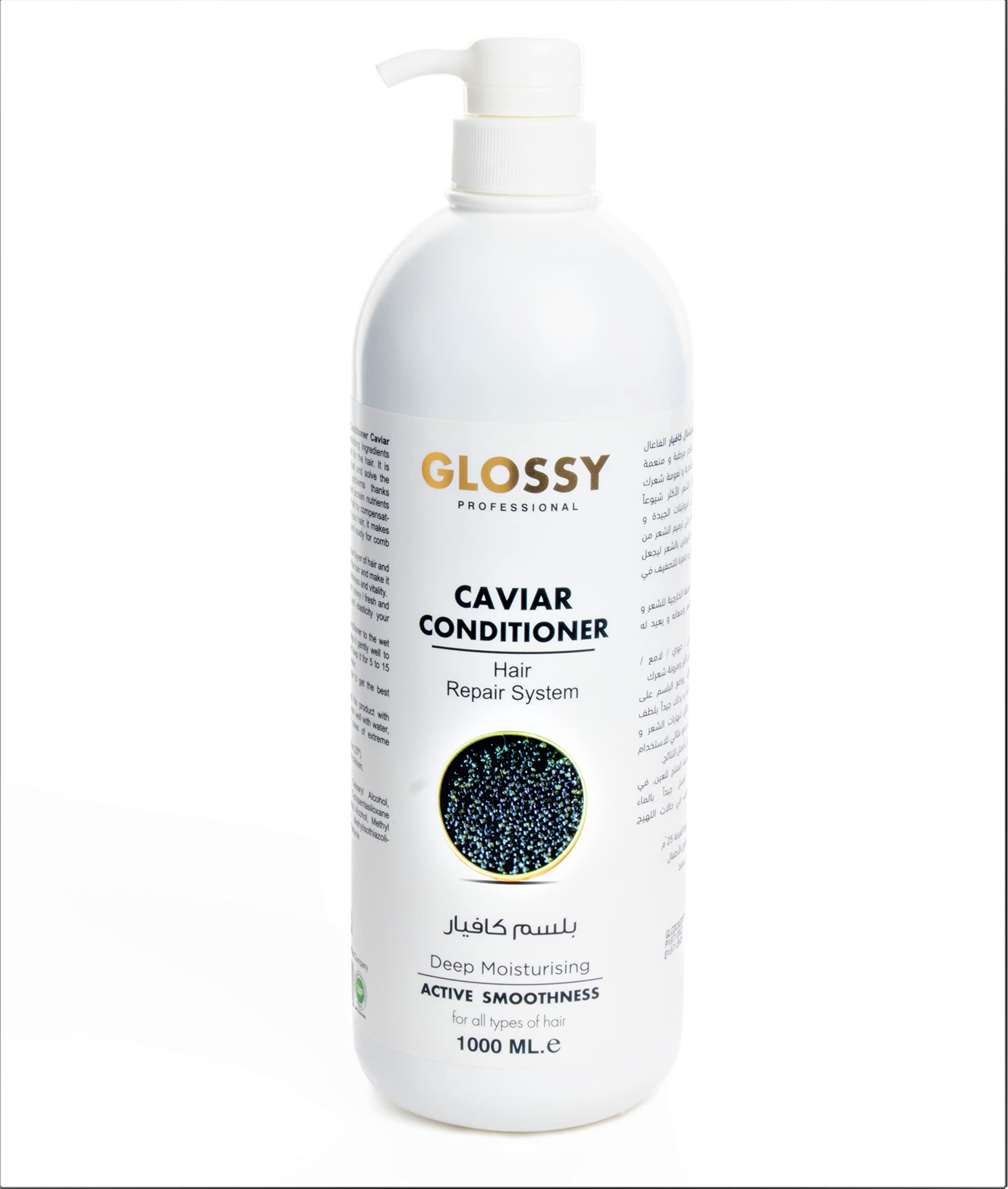 GLOSSY PROFESSIONAL Caviar Conditioner Natural, Sulfate Free, Deep Treatment & Hydrating For Women & Men for Color Treated Hair & After Hair Straightening For Daily Use 1000 Ml
