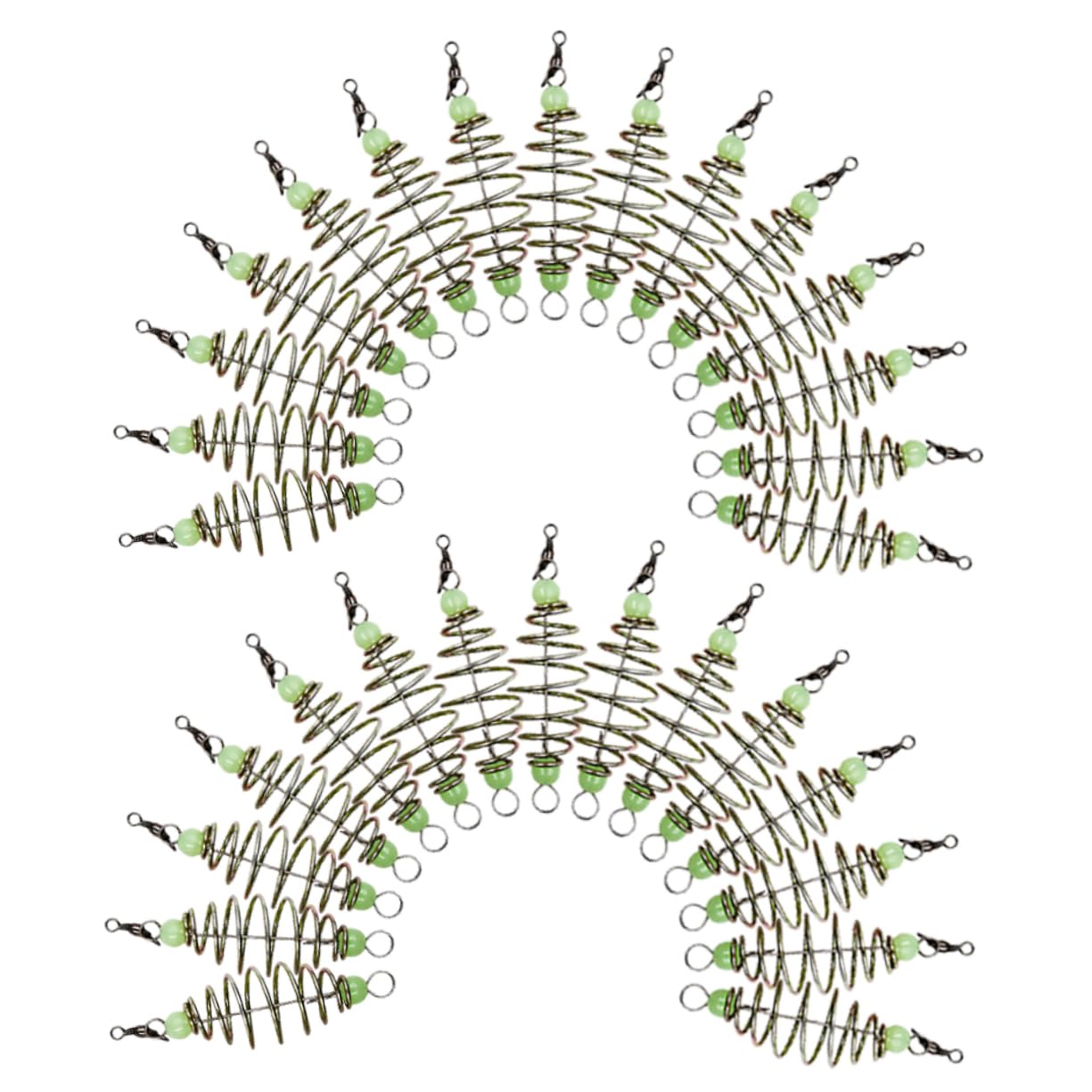 HANABASS 30pcs Luminous Shape Fishing Bait Cages Lightweight Spring Feeder Holders for Carp Fishing Extra Strong Tear Resistant Bait