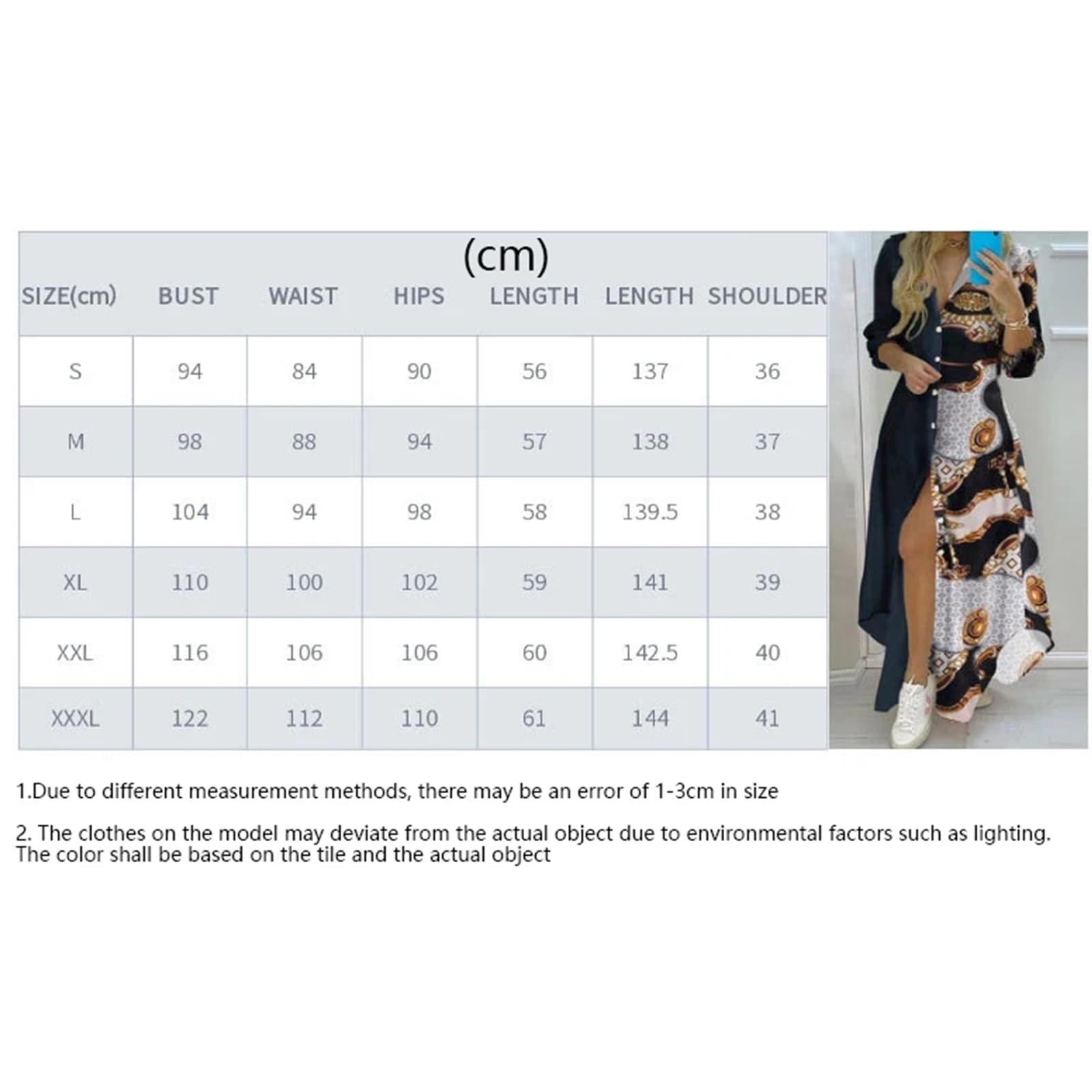 Plus Size Donne Vestito Bianco Stampa Manica Lunga Elegante Camicie Lunghe Abito Del Partito Casual Abiti Lunghi, HUTALIM, K, XXL