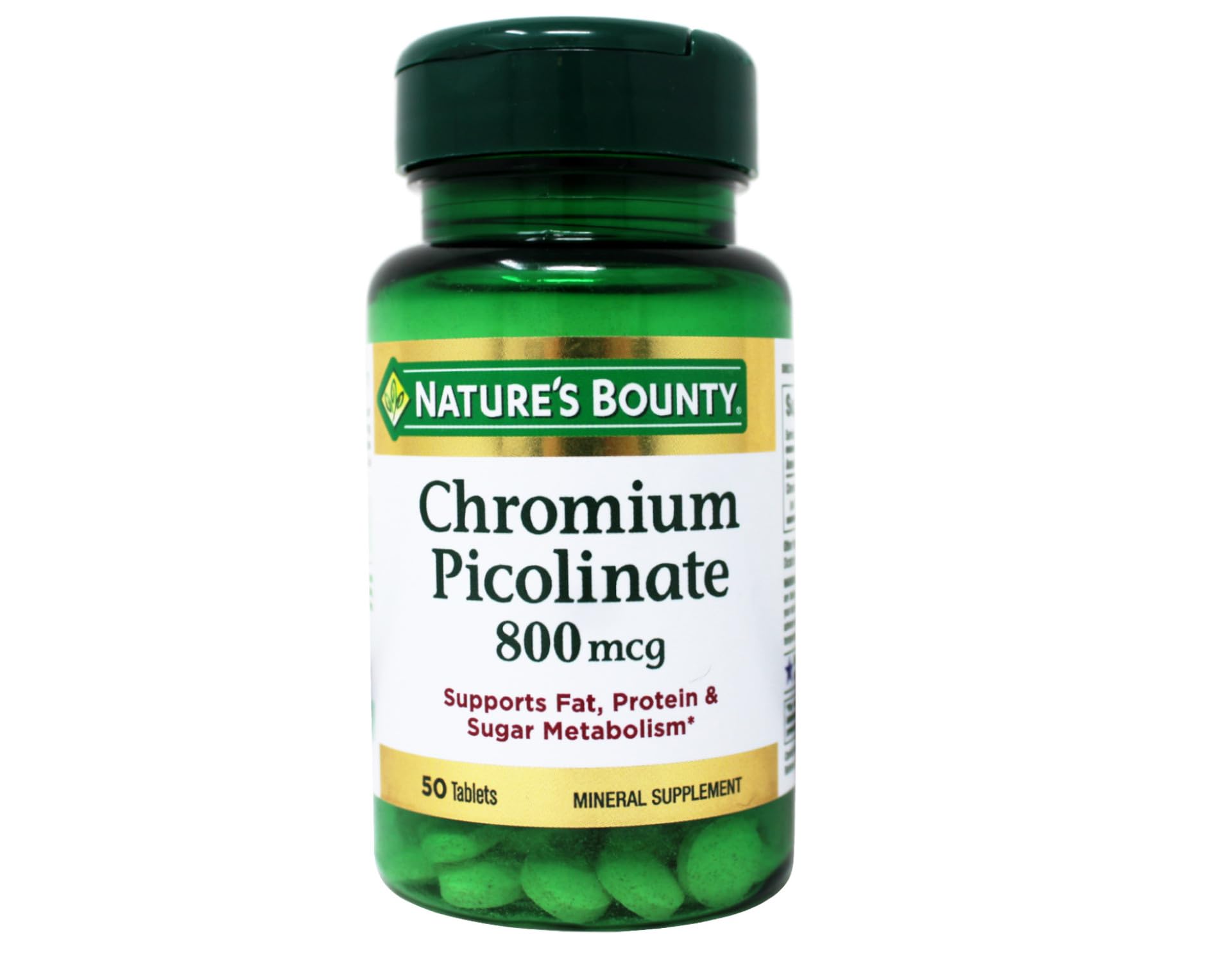 Nature's Bounty Mega Chromium Picolinate 800 mcg tablets 50 ea (Pack of 5)