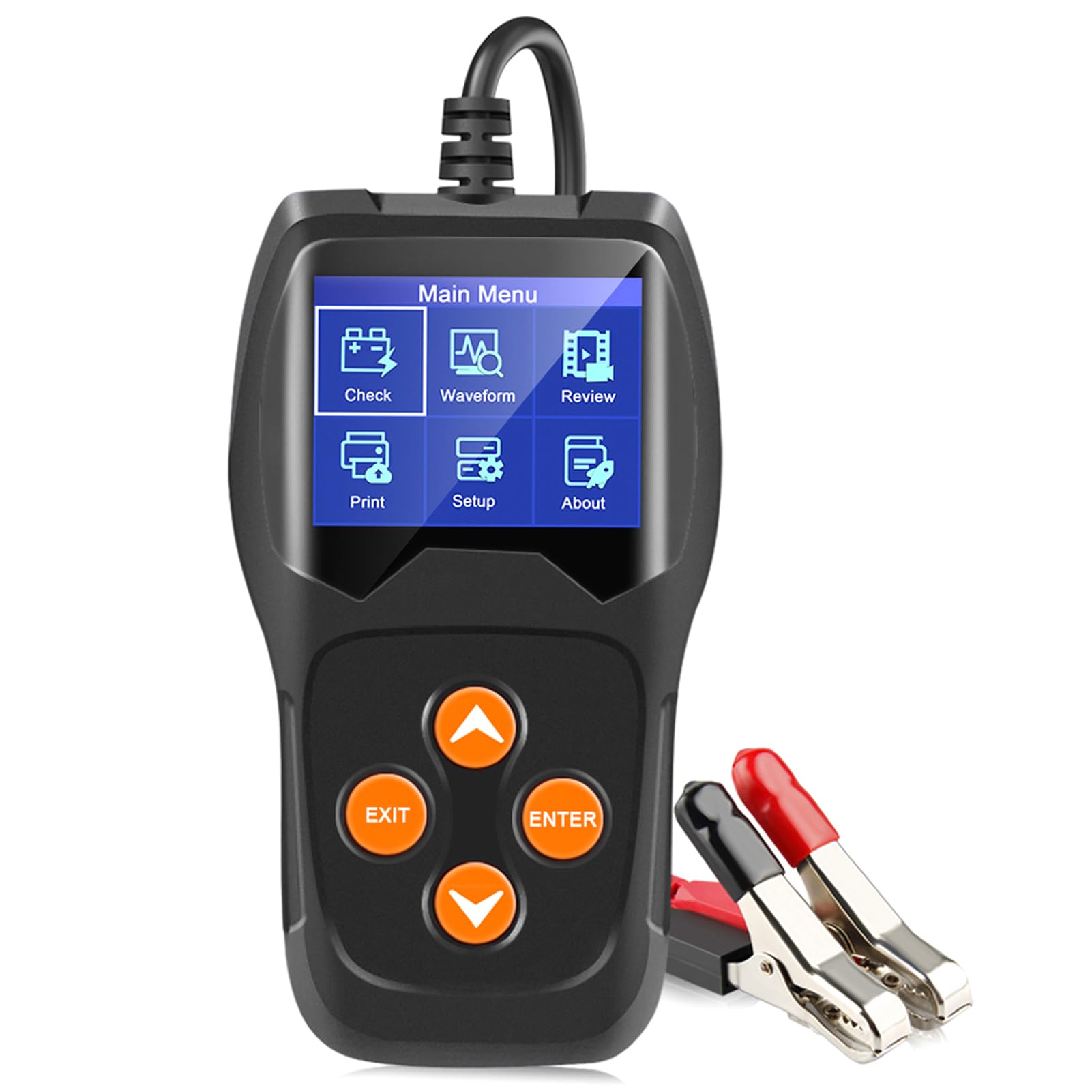 Domary Tester Akumulatora Samochodowego KW600 12V 100-2000 CCA Samochodowy Analizator Obciążenia z Testem Napięcia w Kształcie Fali, dla Wszystkich Samochodów SUV