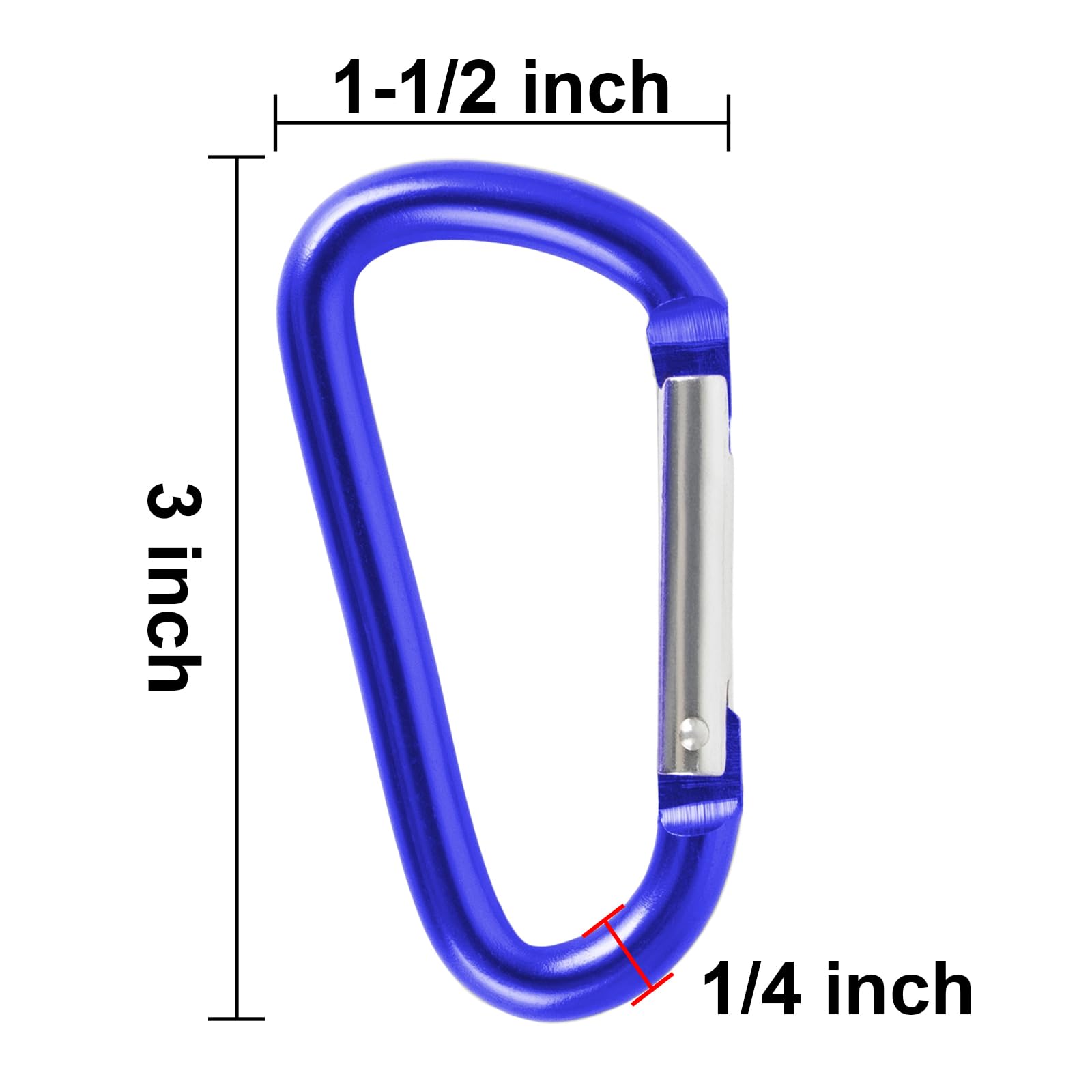 GOGO 48 pièces Mousqueton Porte clés, Mousqueton Aluminium de Fixation en Alliage en Forme D Porte-clés, Mousqueton Verrouillage Automatique pour la Maison, Le Camping-Car, la pêche