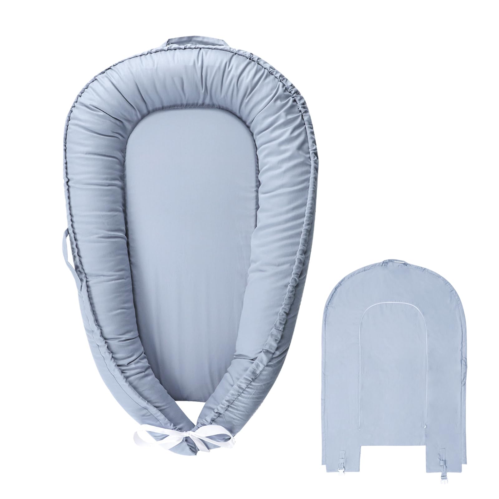 Funda para tumbona de bebé Hooyax, 100% algodón, suave y portátil, de repuesto para cuna de bebé, transpirable, color azul