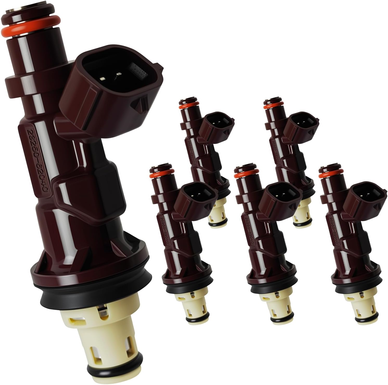 Set of 6 Fuel Injectors Fit for Toyota: Tacoma/Tundra/4Runner, 1999-2004 V6 3.4L Naturally Aspirated, OEM # 23209-62040, 2320962040, 2172933