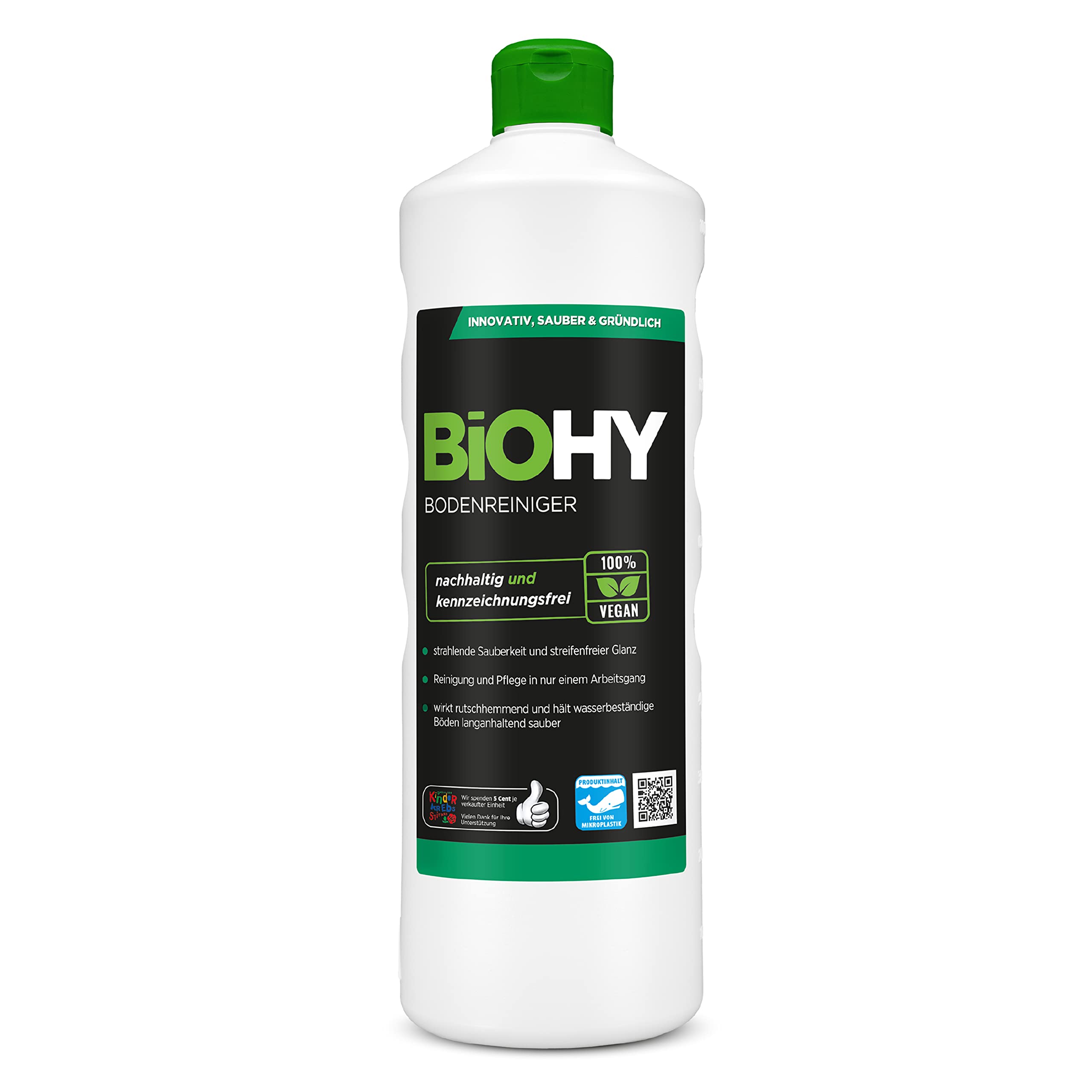 BiOHY Nettoyant sols (Bouteille de 1l) | Concentré pour Tous Les équipements de Nettoyage et Tous Les sols durs | Odeur agréable