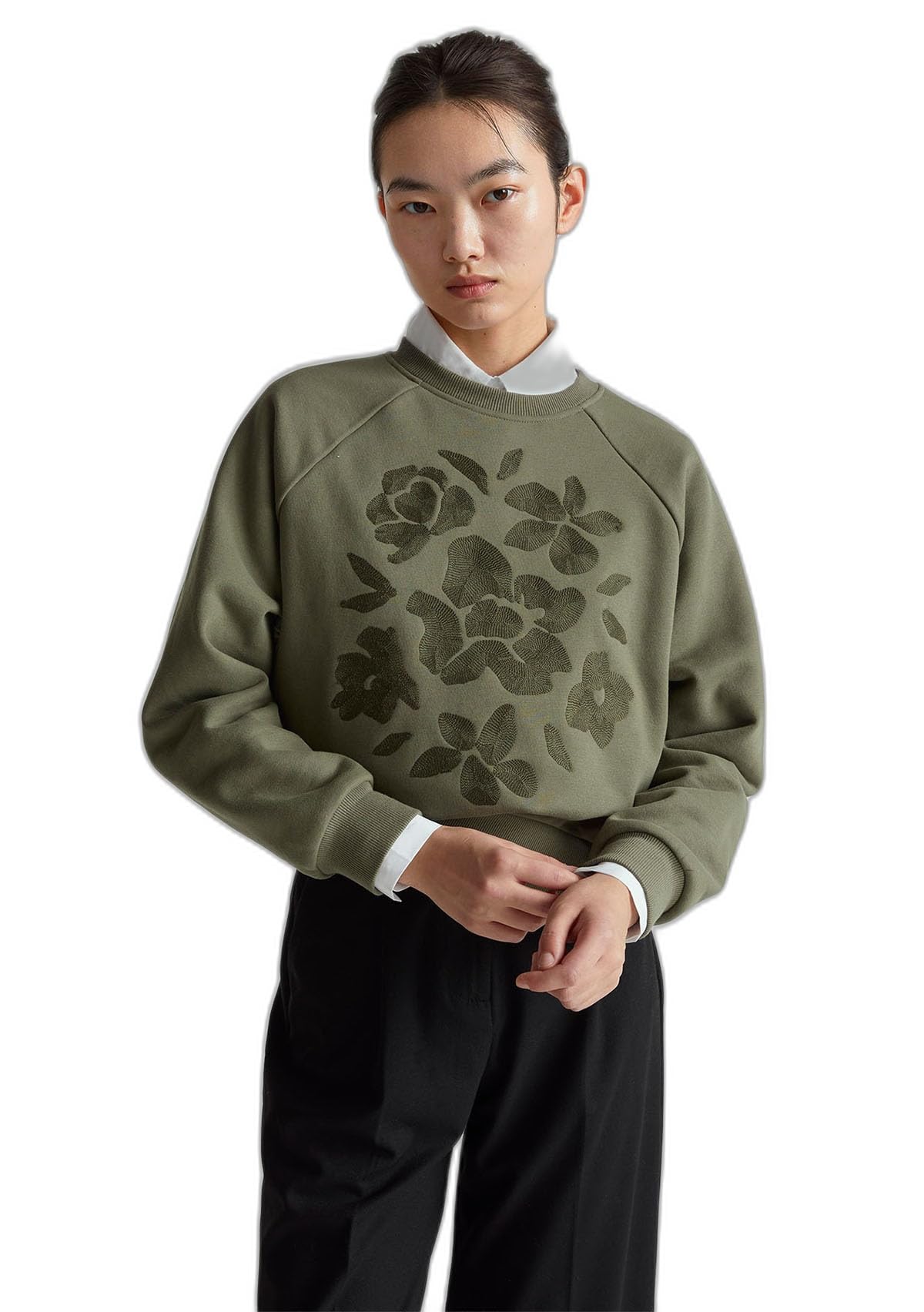 United Colors of Benetton Maglia G/C M/L 3mtzd10b6 Felpa con Cappuccio Donna (Pacco da 1)