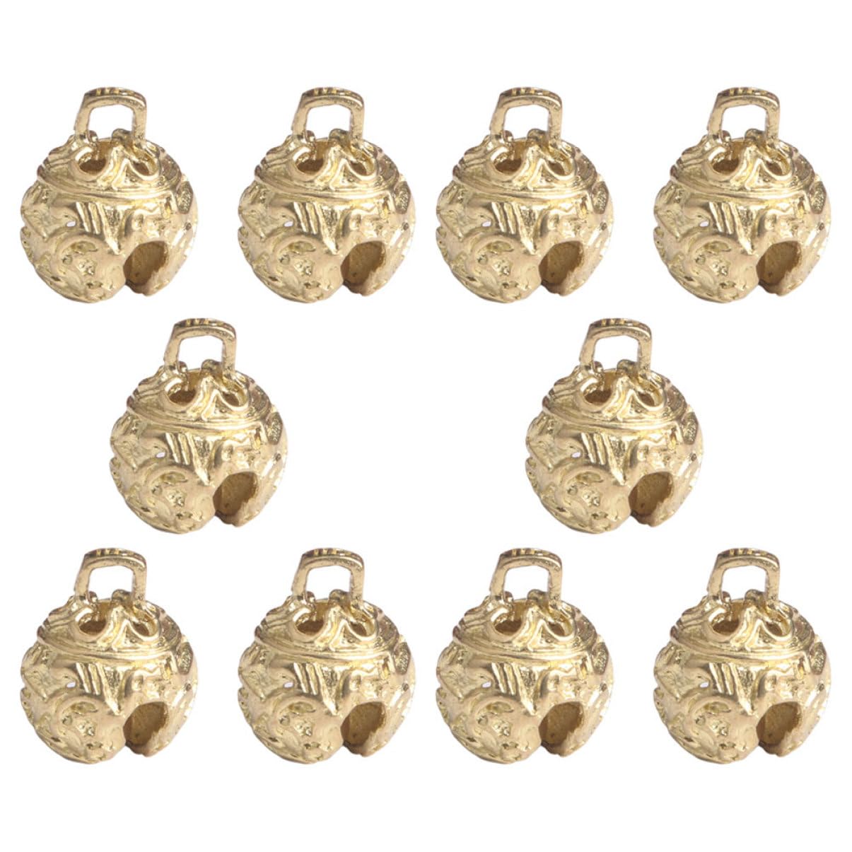 Happyyami 4sets Vintage Craft Bells Hanging Bell Pendants for Keychains Jewelry Making Wind Chimes and Seasonal Decor for All Ages 10pcs*4