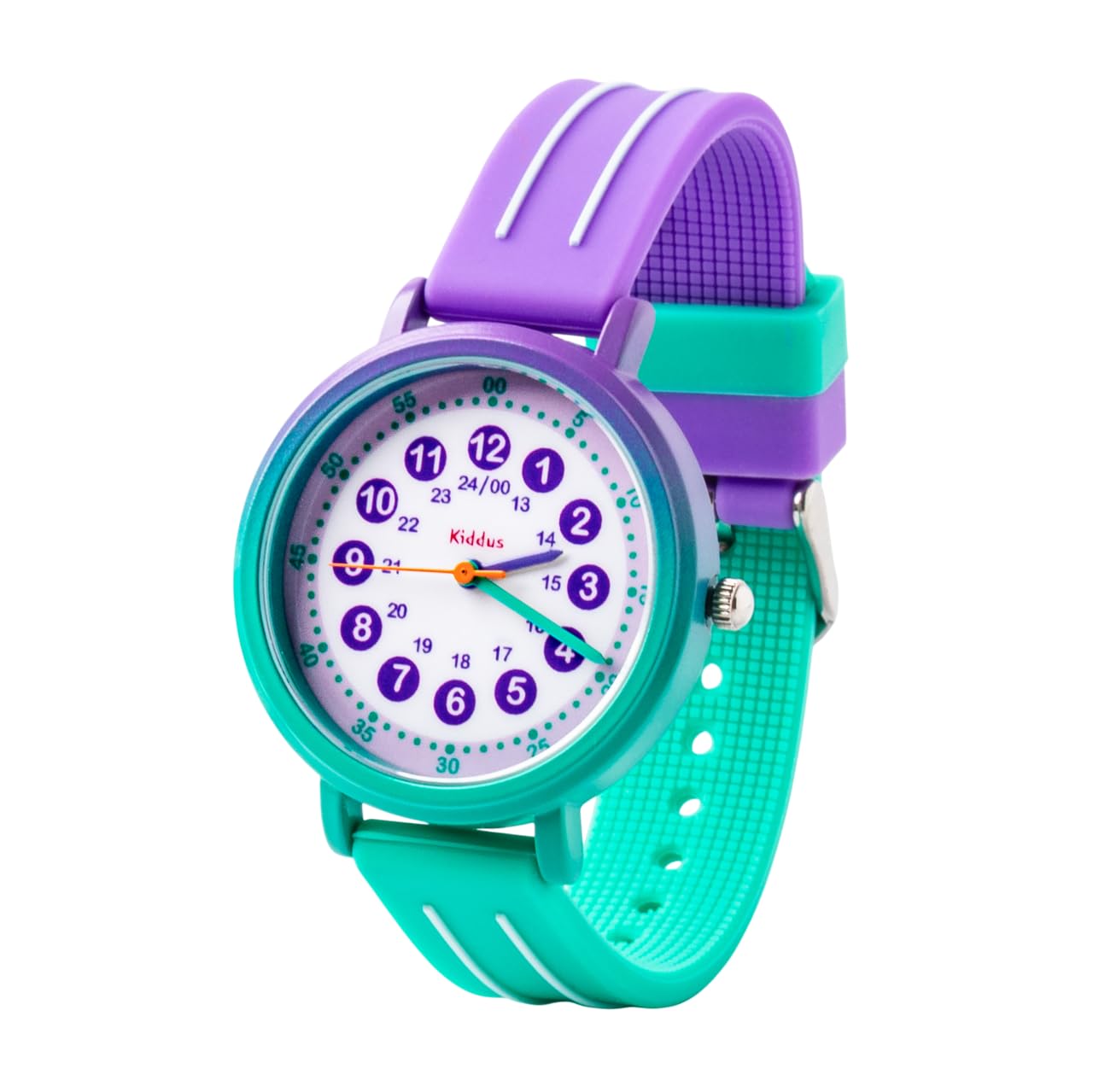 Kiddus Reloj de Aprendizaje para Niña, 5ATM Resistencia al Agua, Analógico Mecanismo Japonés