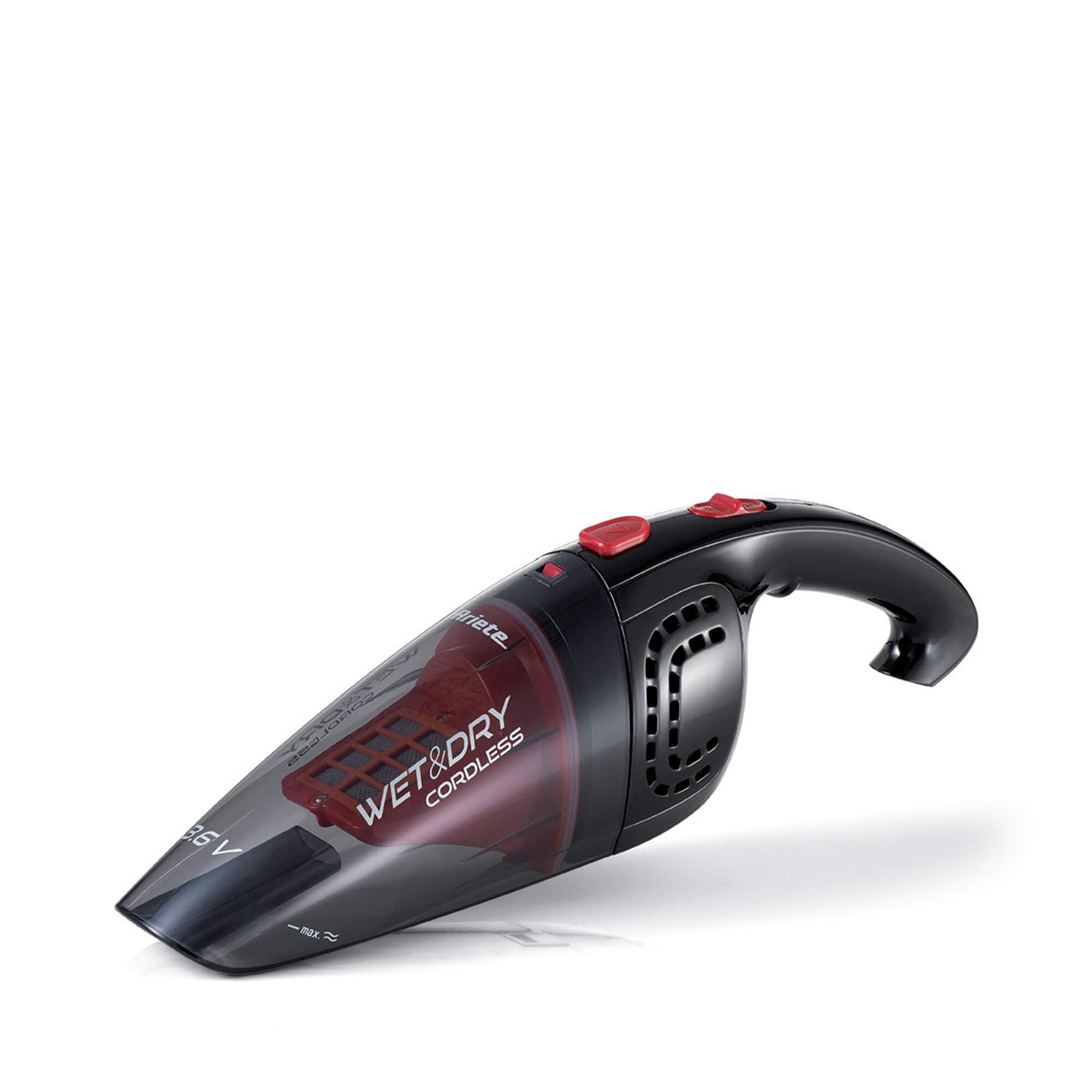 Ariete Islak & Kuru Şarjlı Süpürge 2474/00-3,6 V Güç Nikel/NI MH Pil 1200 mAH, Çıkarılabilir Hazne, Katılar için 400 ml Sıvılar için 45 ml Hazne Kapasitesi, Çıkarılabilir ve Yıkanabilir Filtre