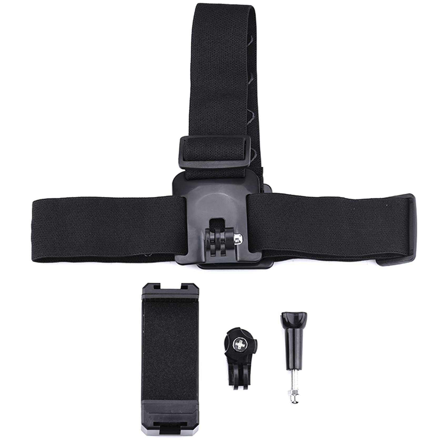 Universal ABS+ Elastic Nylon Belt Head Mount Phone Holder Head Strap Mount Headband Holder with Mobile Phone Clip Bracket for 7~10cm Wide Mobile Phone or Sports Camera — Amazon image 2