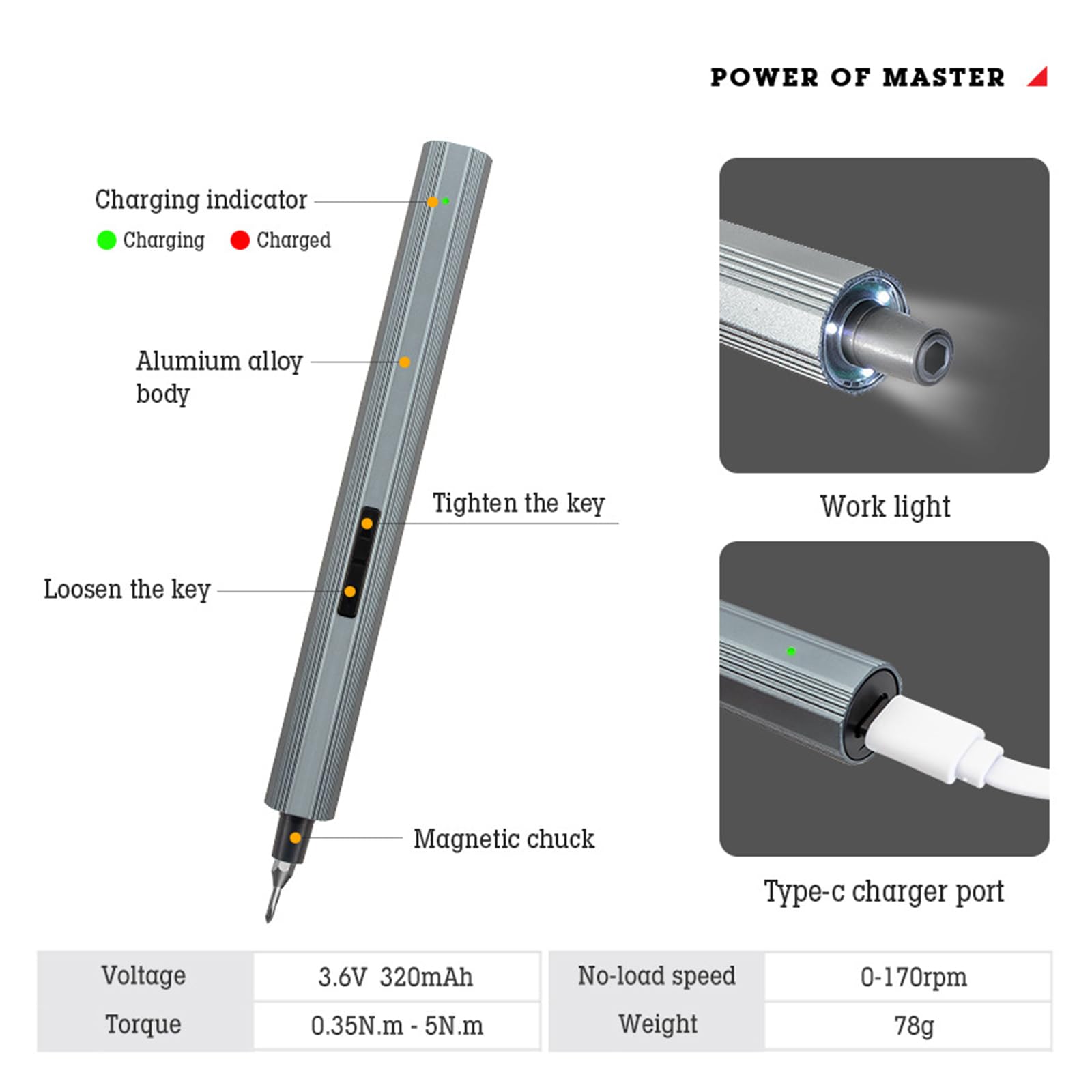 Set di cacciaviti elettrici 48 in 1 Kit di cacciaviti ricaricabili per telefoni portatili Riparazione Strumento elettrico Parte di ricambio Cacciavite a batteria con illuminazione a LED