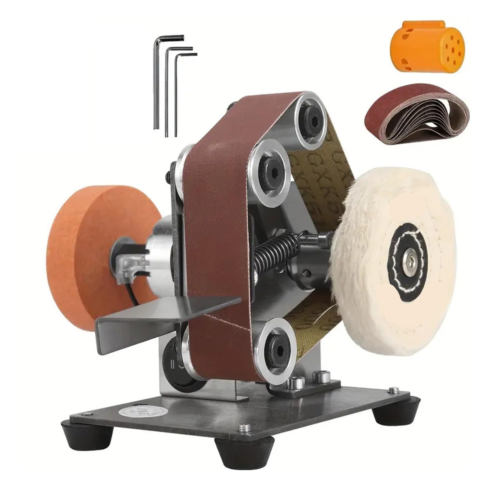Csdasw 002-107 Electric Mini Belt Sander, Diy Multifunctional Polishing Grinding Machine, Adjustable 7-Speed Control Jewellery Diy
