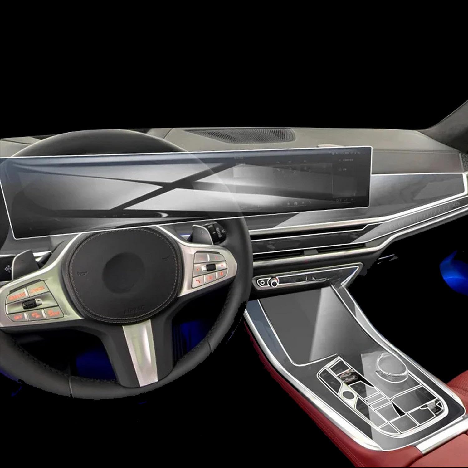 Film protection intérieur TPU BMW X5 G65 anti-rayure pour console centrale M60i 2024