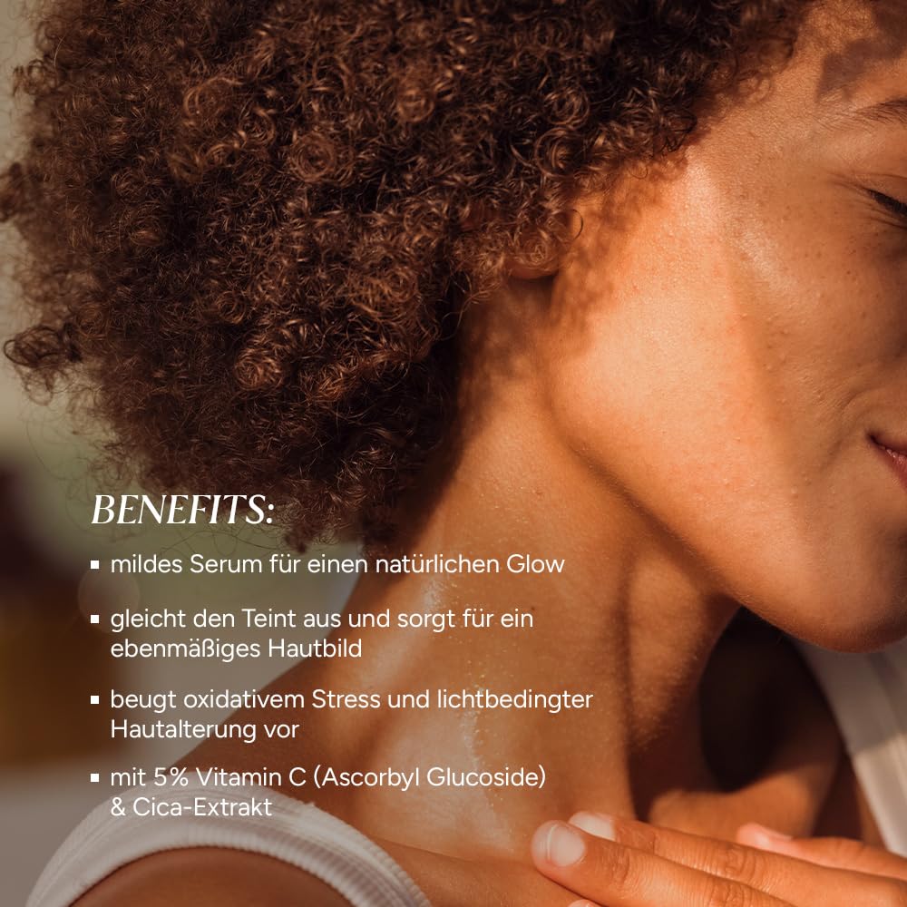 JUNGLÜCK Strahlend schön Kombi – Vitamin C Sensitiv Serum 30ml + Hyaluron Konzentrat 50ml – mit 5% Vitamin C & 1,4% Hyaluronsäure – natürlicher Glow für alle Hauttypen