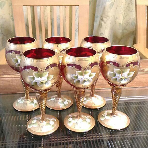 アンティークベネチアンワイングラス アンティークベネチアンワイングラス