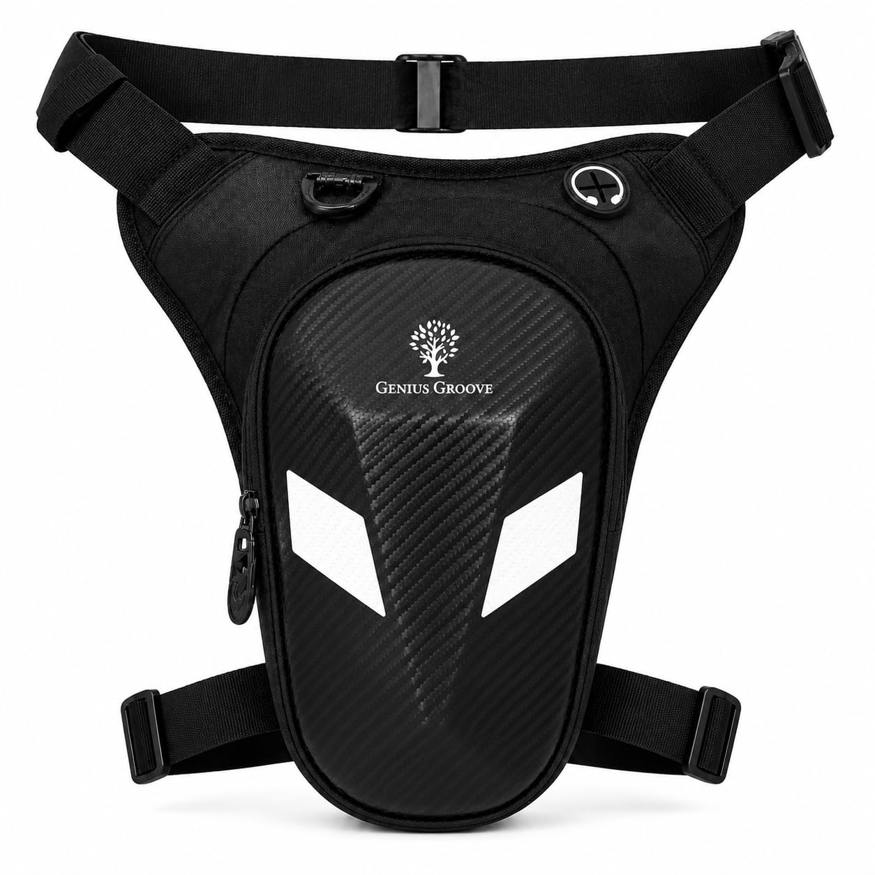 Motorcycle Leg Bag for Men & Women | Hard Shell Waterproof Riding Thigh Bag | Carbon Fiber Crossbody Waist Pack for Bike Riding, Travel, Hiking & Daily Use-image-36