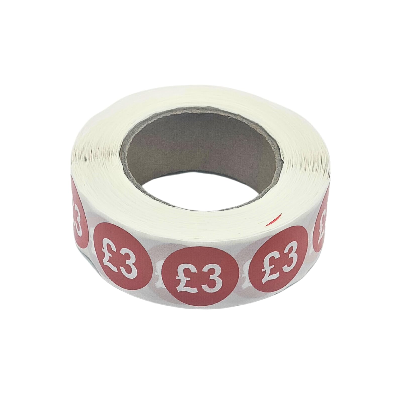 1000x 25mm £1-£30 Red Price Self Adhesive Stickers Sticky Labels for Retail Display (£3)