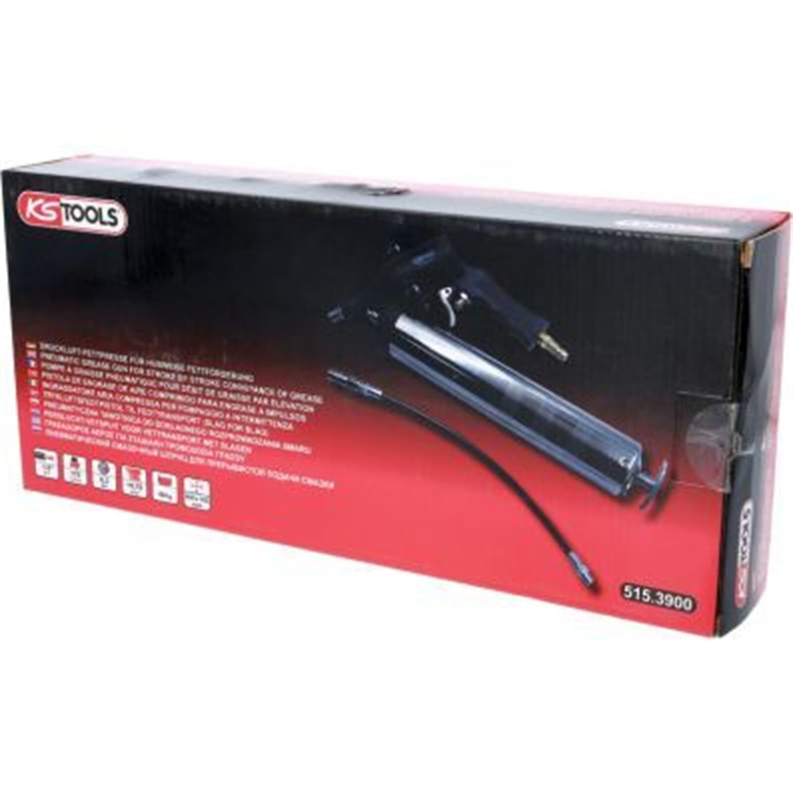 KS TOOLS - 515.3900 - Pistolet à graisse pneumatique - Contenance 400 mL - Design ergonomique pour un travail à une main