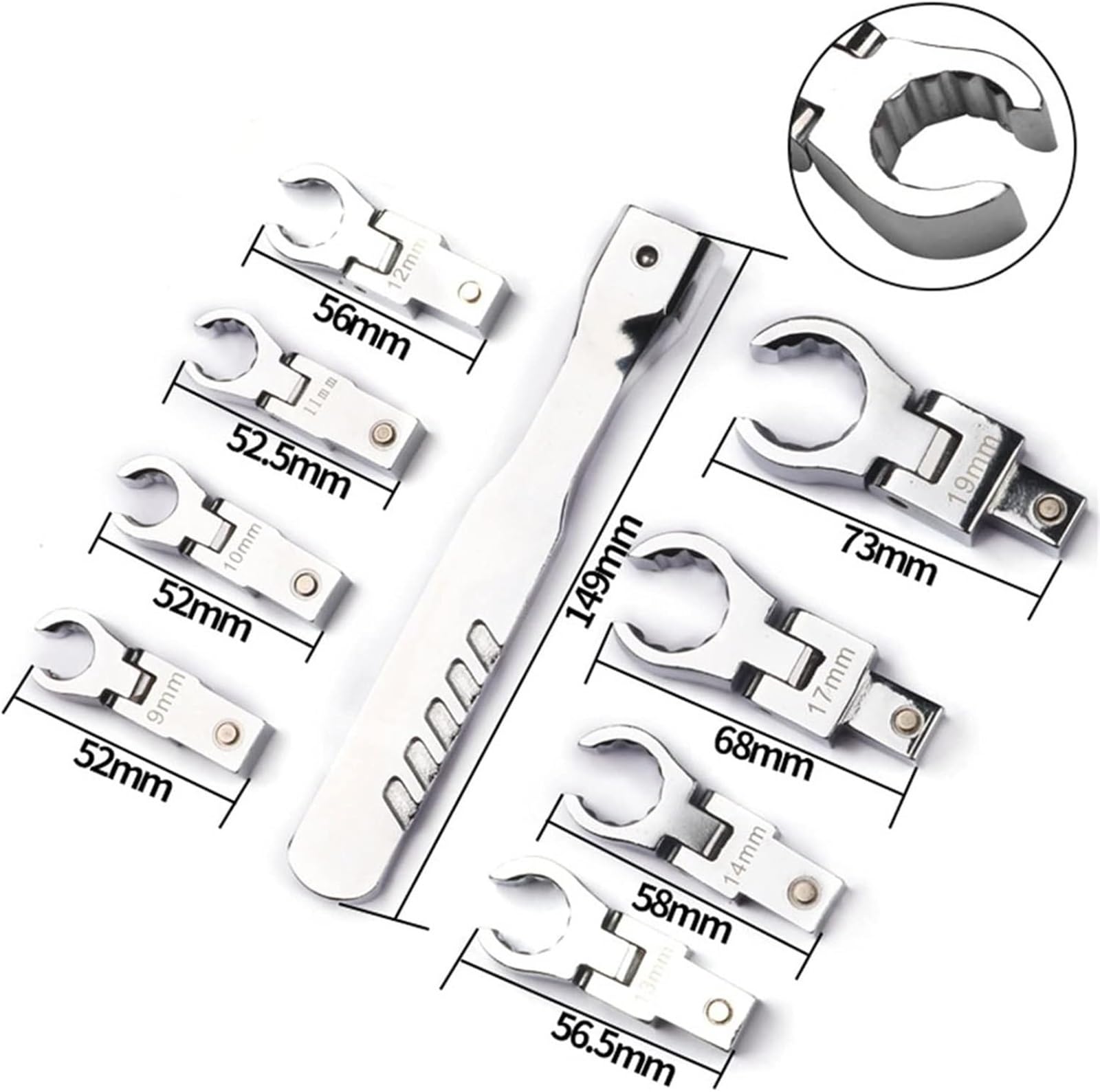 Llave ajustable, llave for fontaneros, llave ajustable: llave de trinquete portátil, cabezal agitador, juego combinado intercambiable, llave flexible extraíble giratoria de 180 °, llave de cambio prof