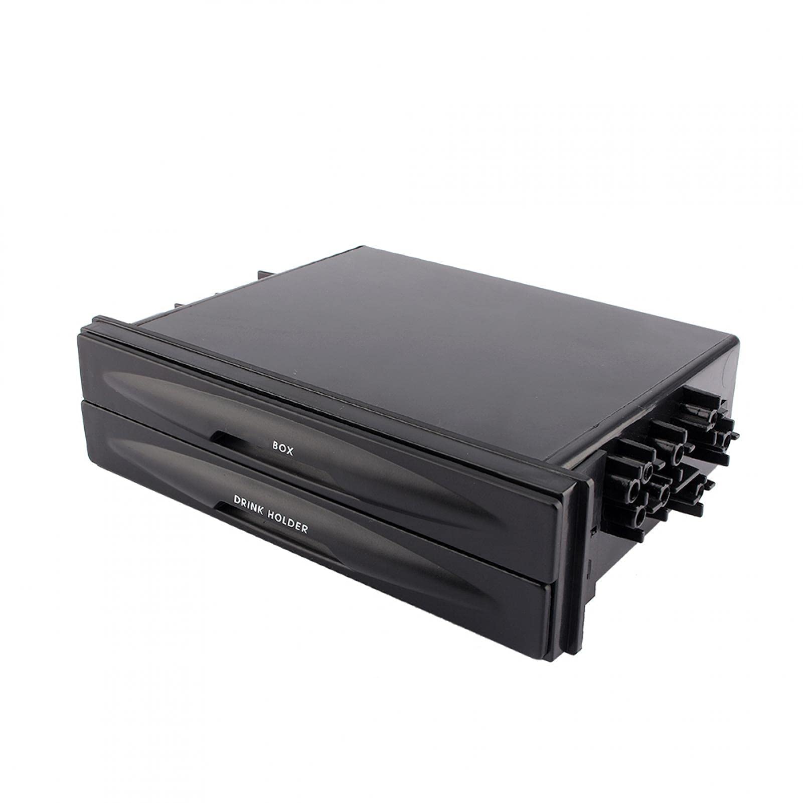 Tasca universale per auto doppio Din per radio, Tasca per cruscotto per auto Doppio Din Kit per tasca per radio Scatola portaoggetti Vassoio per organizer per bottiglie di caffè