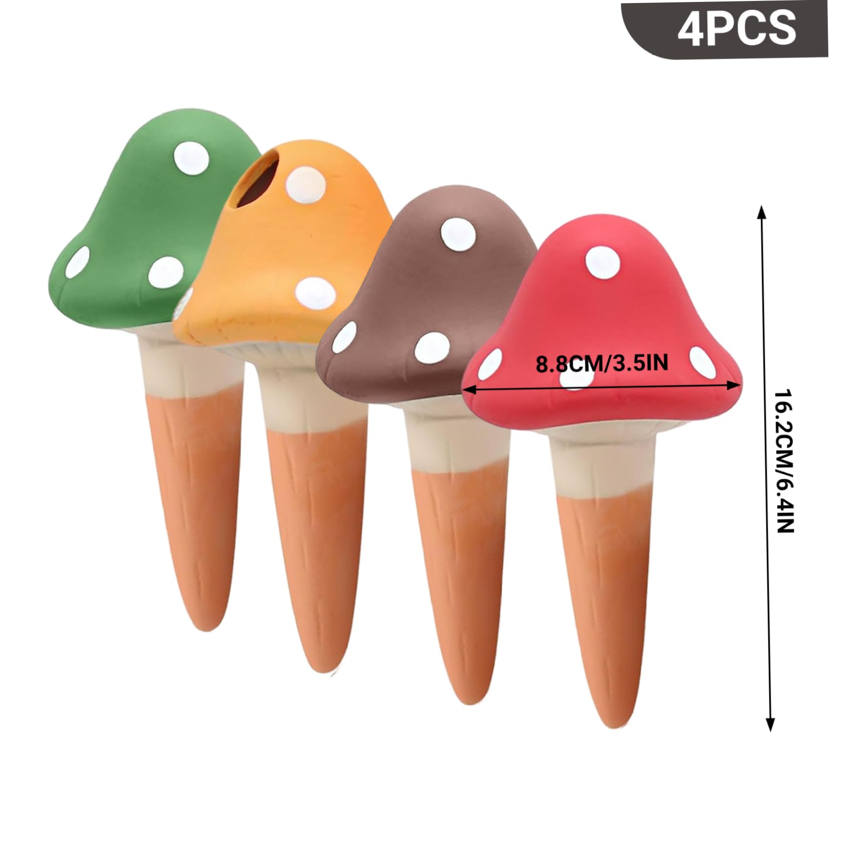 Dispositifs d'arrosage automatique pour plantes, 4 pointes d'arrosage en terre cuite, pointes automatiques pour champignons à libération lente, dispositifs automatiques pour plantes en pot intérieure