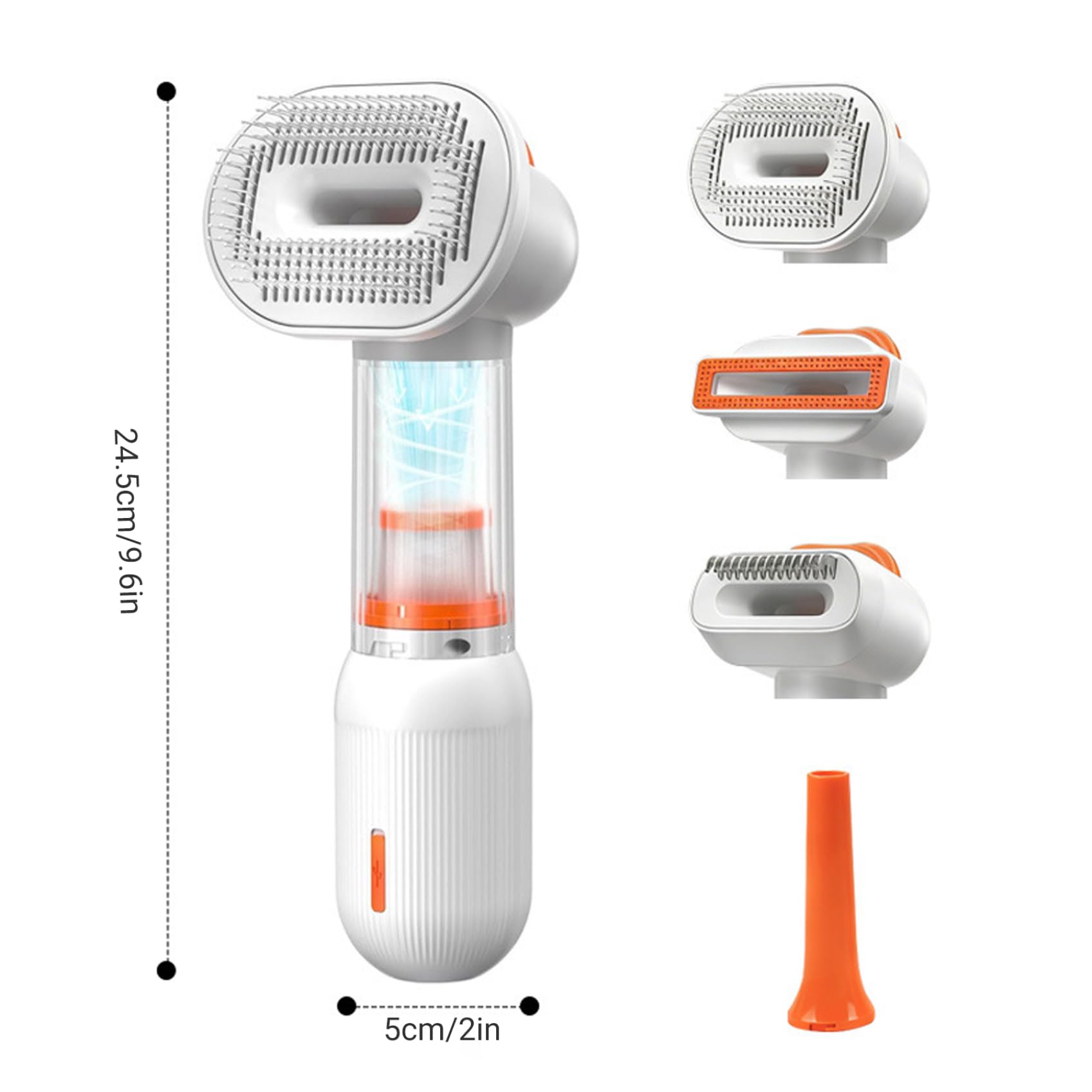 Spazzola aspirante per cani aspirapolvere 4 in 1 per la toelettatura di cani e gatti con funzione autopulente design senza fili strumento per la rimozione del pelo in eccesso per corti e medi