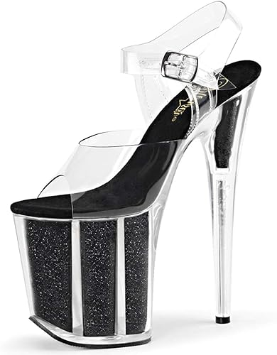 Pleaser Flamingo 808G - Sandales Plateforme Femme - 41.5 EU - Noir