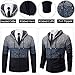Mylldey Mens Hoodies Knit Sweater, Full Zip Fleece Lined Cardigan Sweaters Casual Regular Fit Knit Hooded Men Sweater Jacket(LightGray, M)