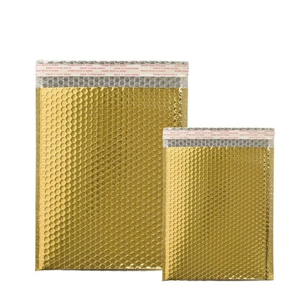 Buste Imbottite Per Spedizioni 50 Pz Busta postale olografica Argento Borsa for corriere impermeabile Buste imbottite a bolle for imballaggio for la spedizione(Gold,18 * 23cm)