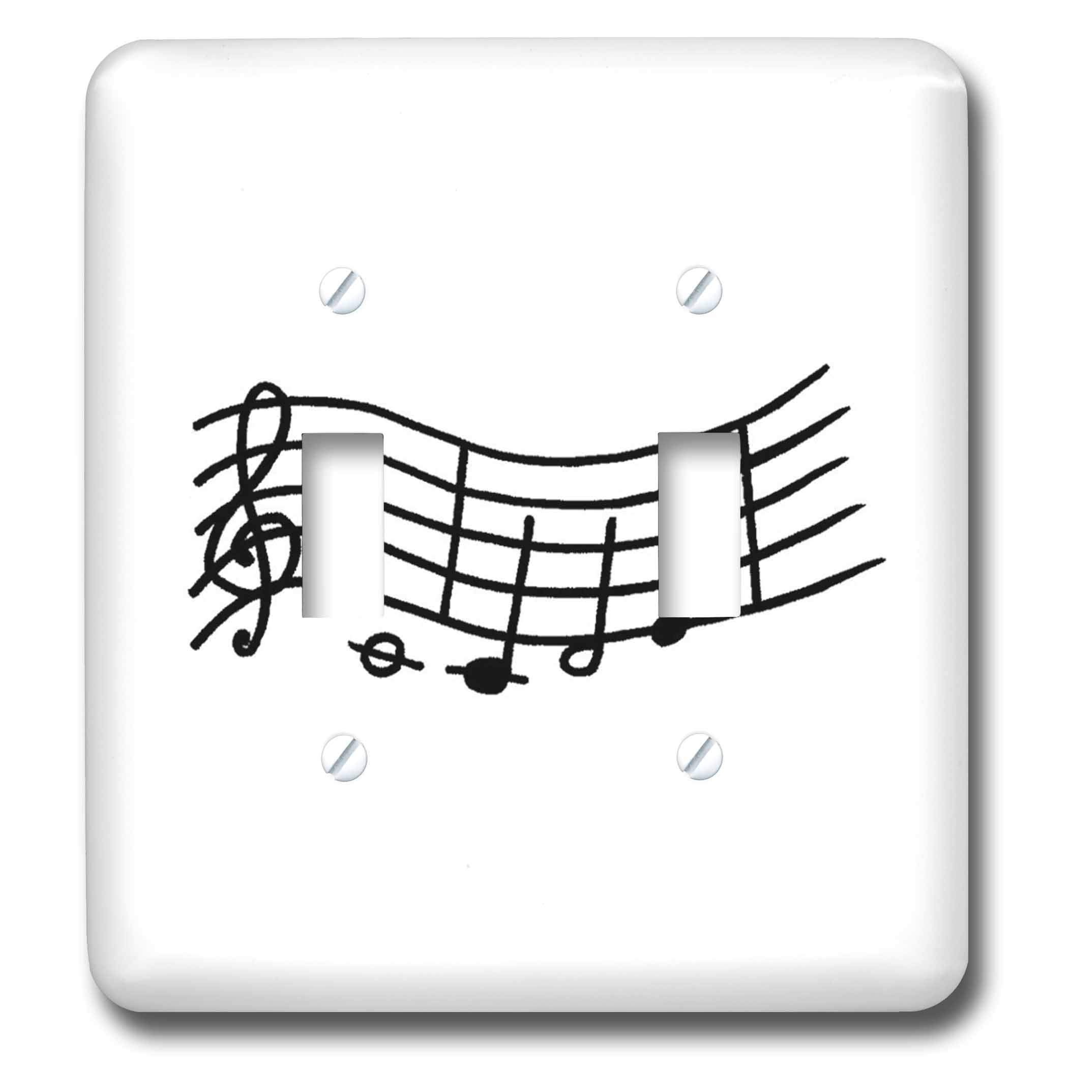 Interrupteur à baïonnette 3dRose LSP_27002_2 Music Notes multicolore pour décoration murale